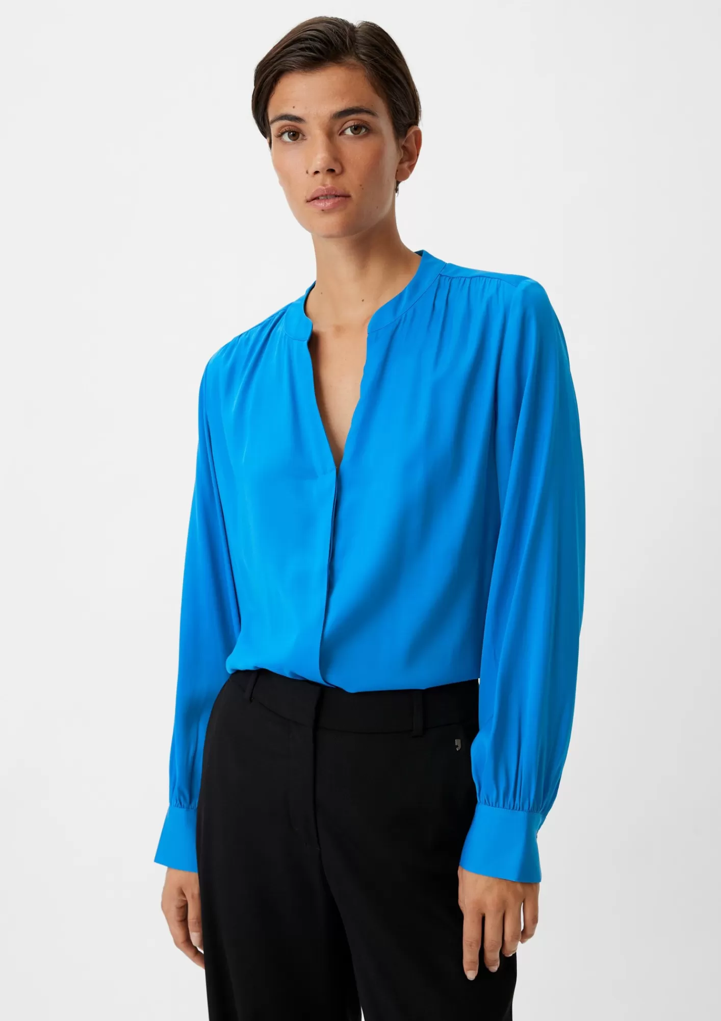 New Comma Satinbluse Aus Viskosemix