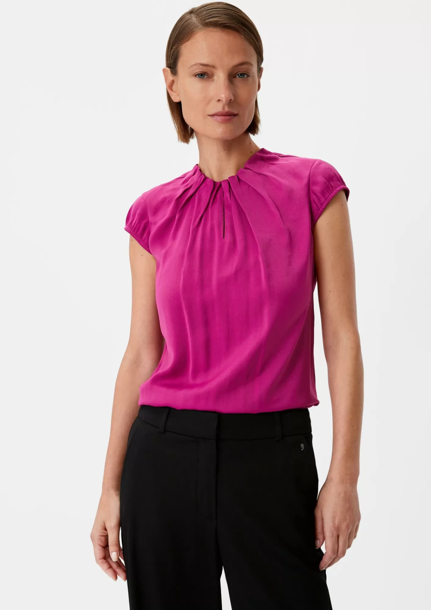 New Comma Satinbluse Aus Viskosemix