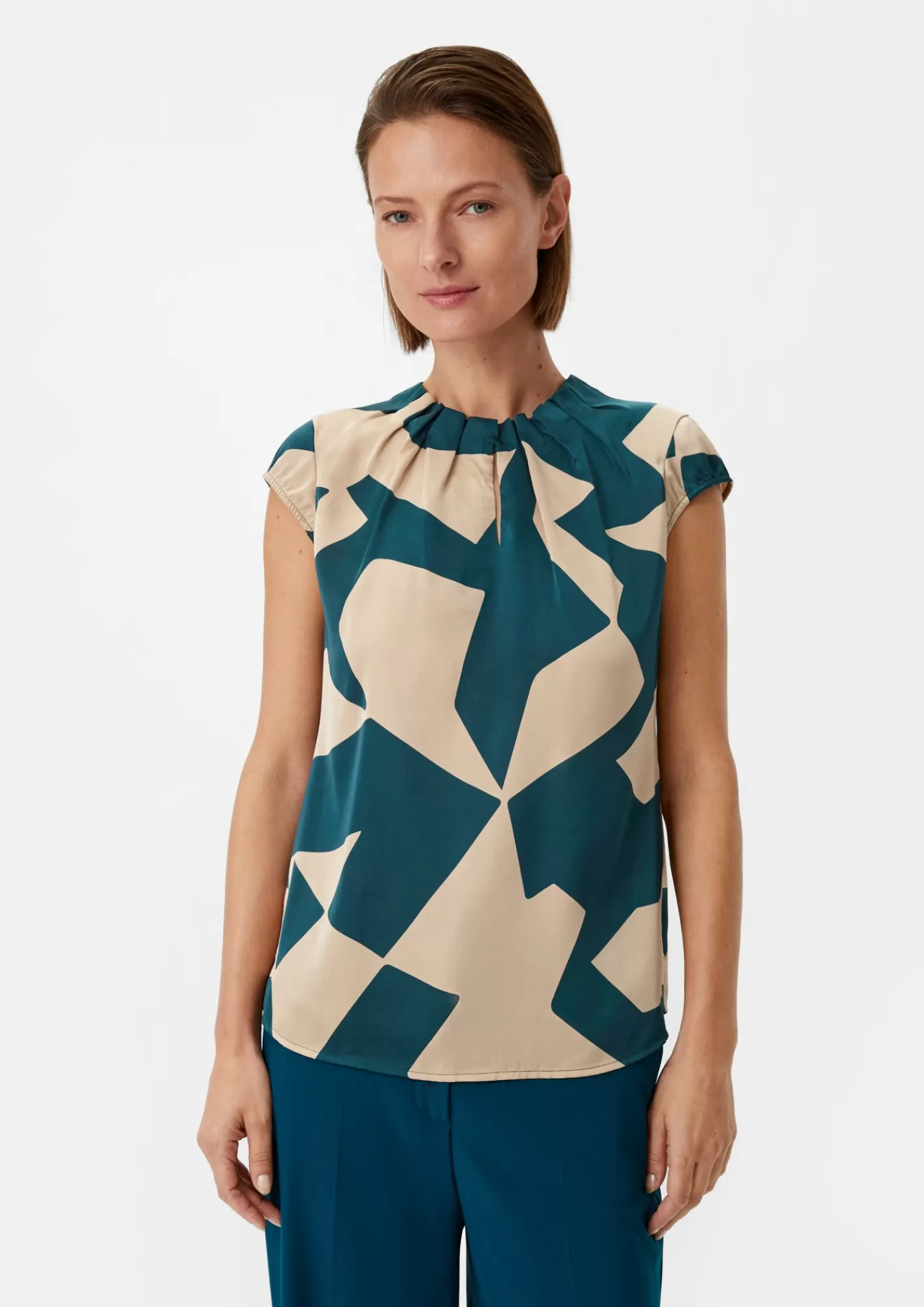 Shop Comma Satinbluse Im All-Over-Print