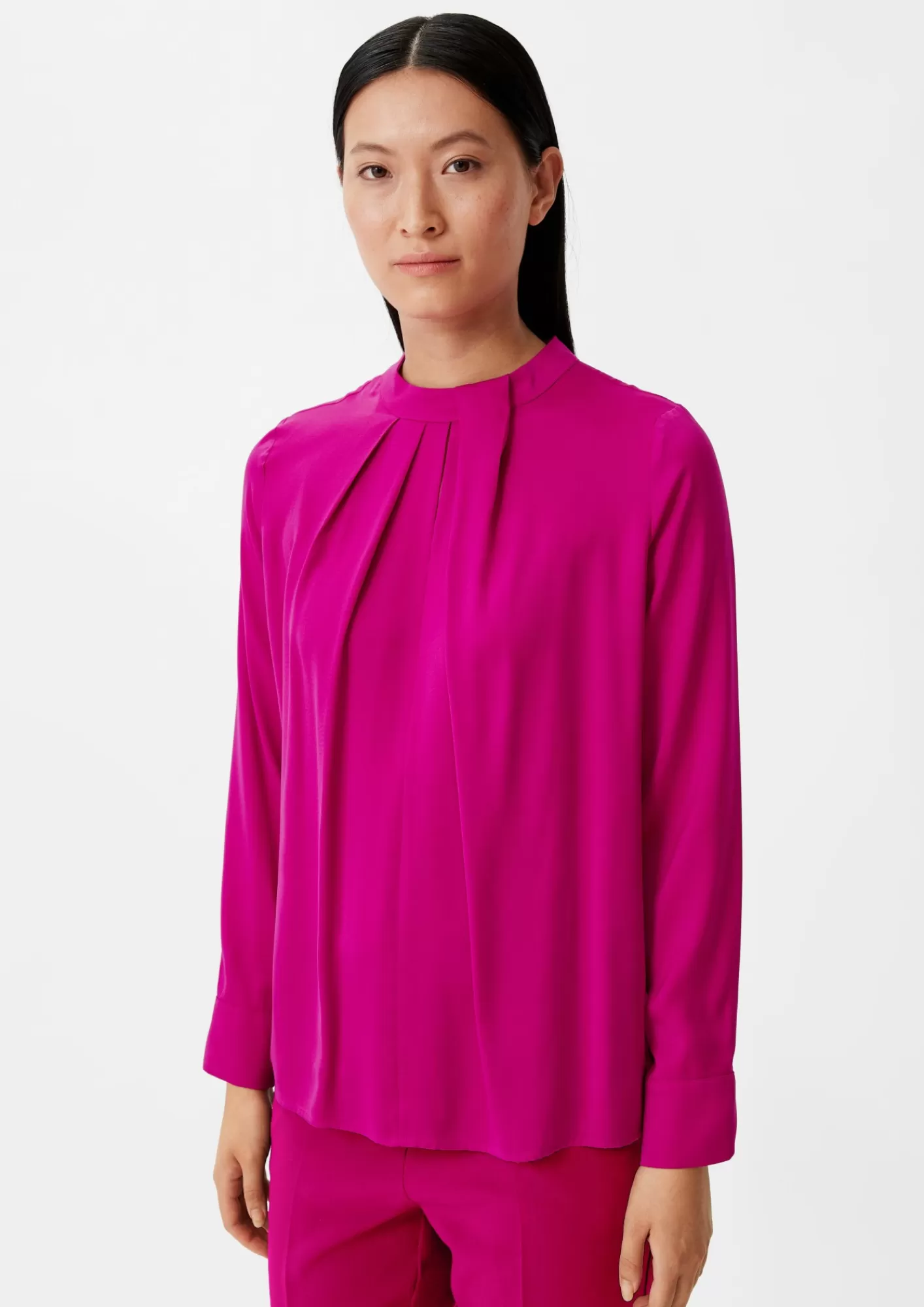 Store Comma Satinbluse Mit Falten-Detail