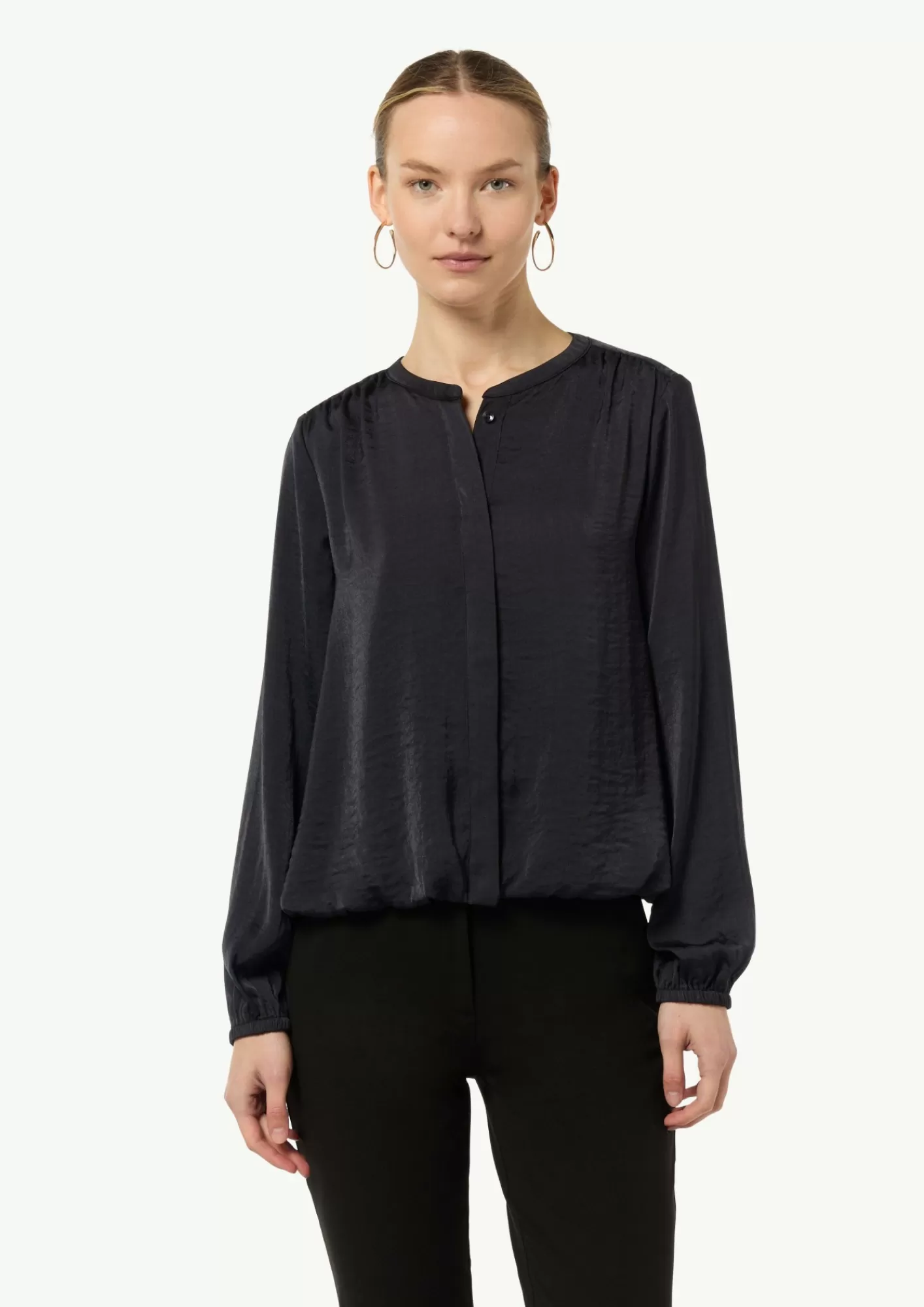 Outlet Comma Satinbluse Mit Gerafftem Bund
