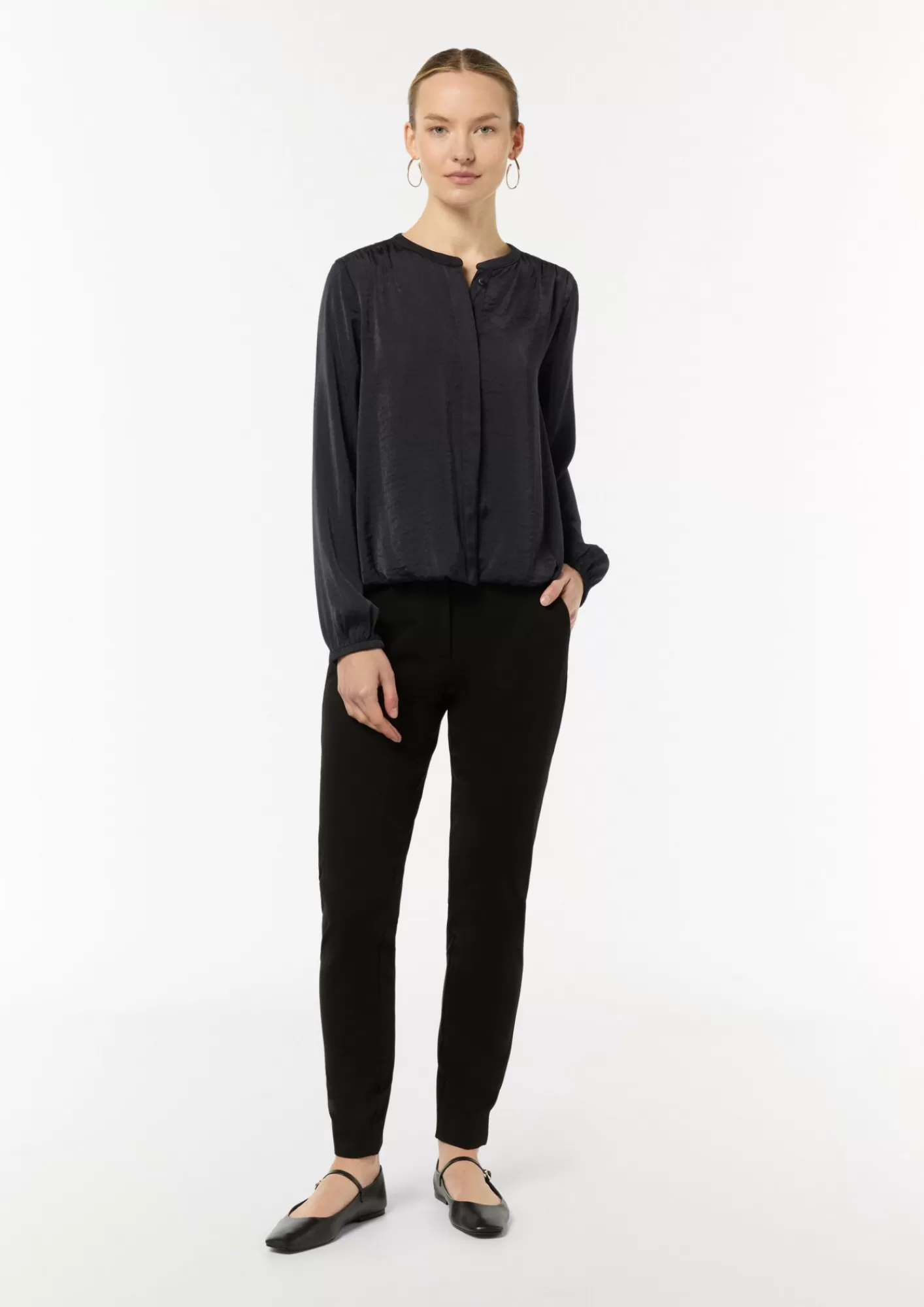 Outlet Comma Satinbluse Mit Gerafftem Bund