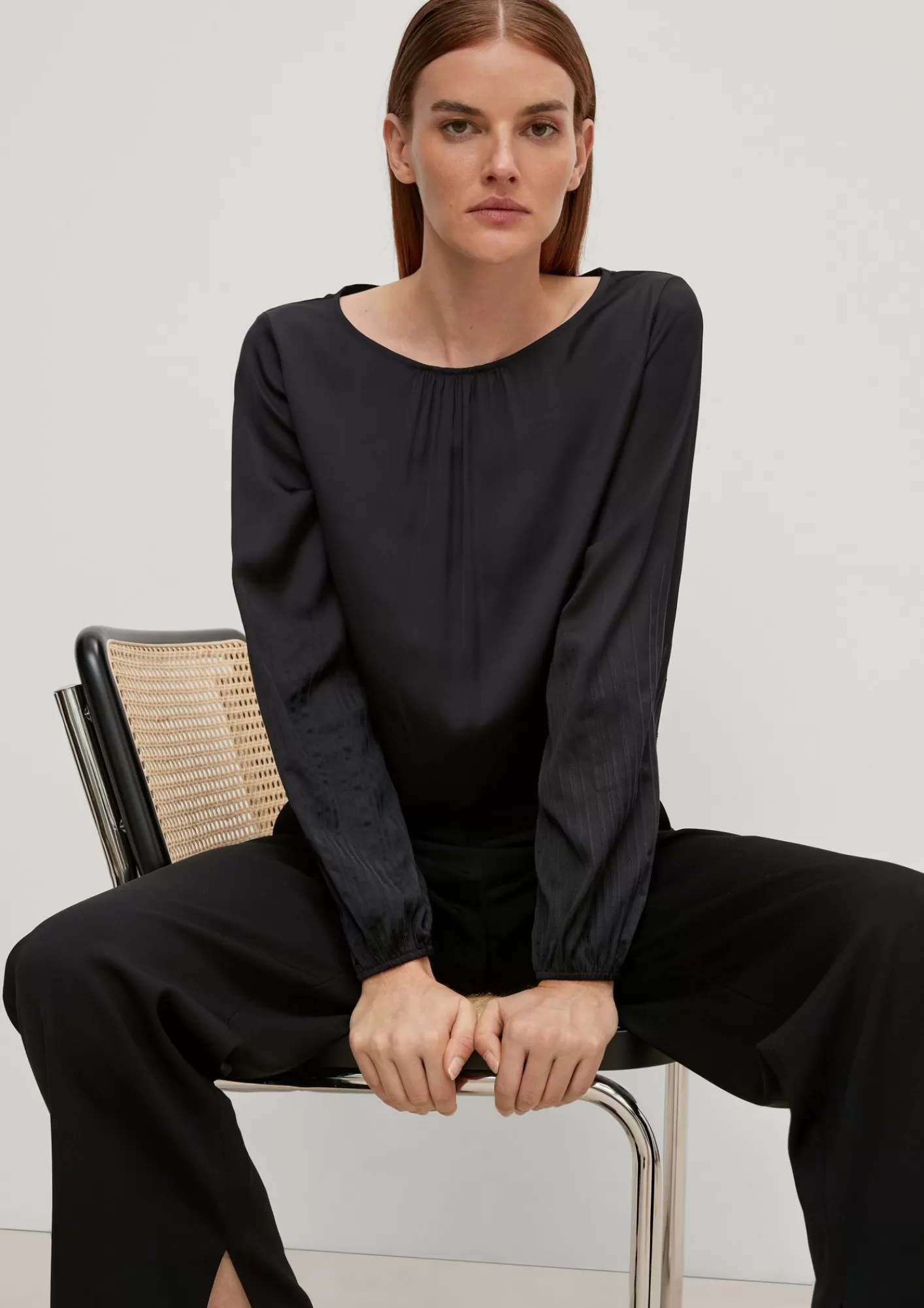 Cheap Comma Satinbluse Mit Stitchings