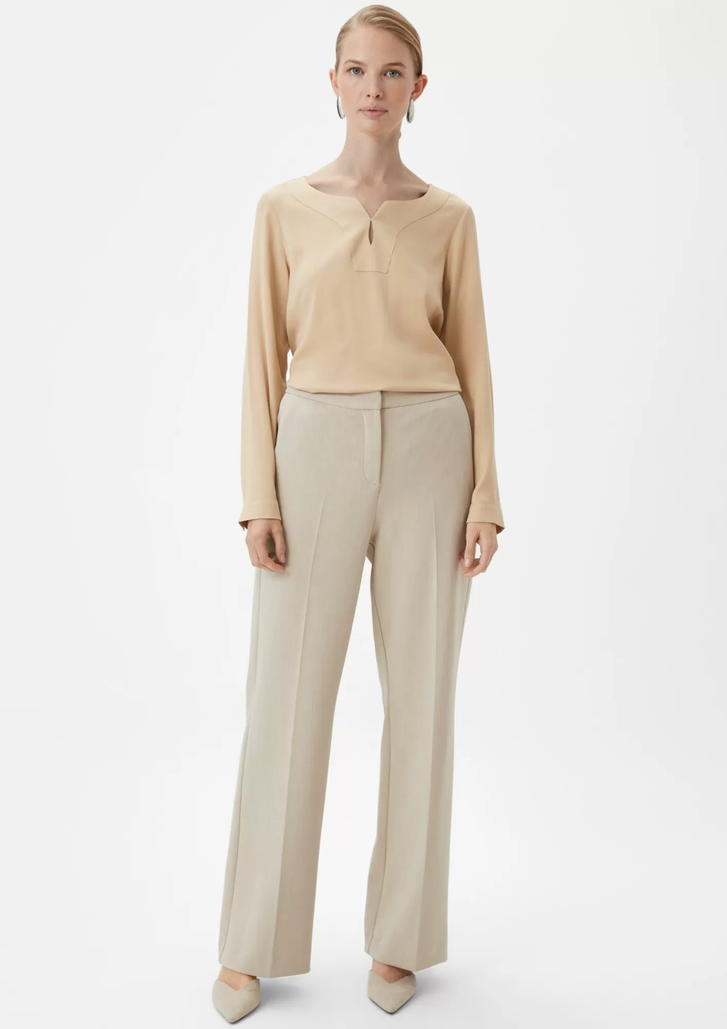 Cheap Comma Satinbluse Mit Tunika-Ausschnitt