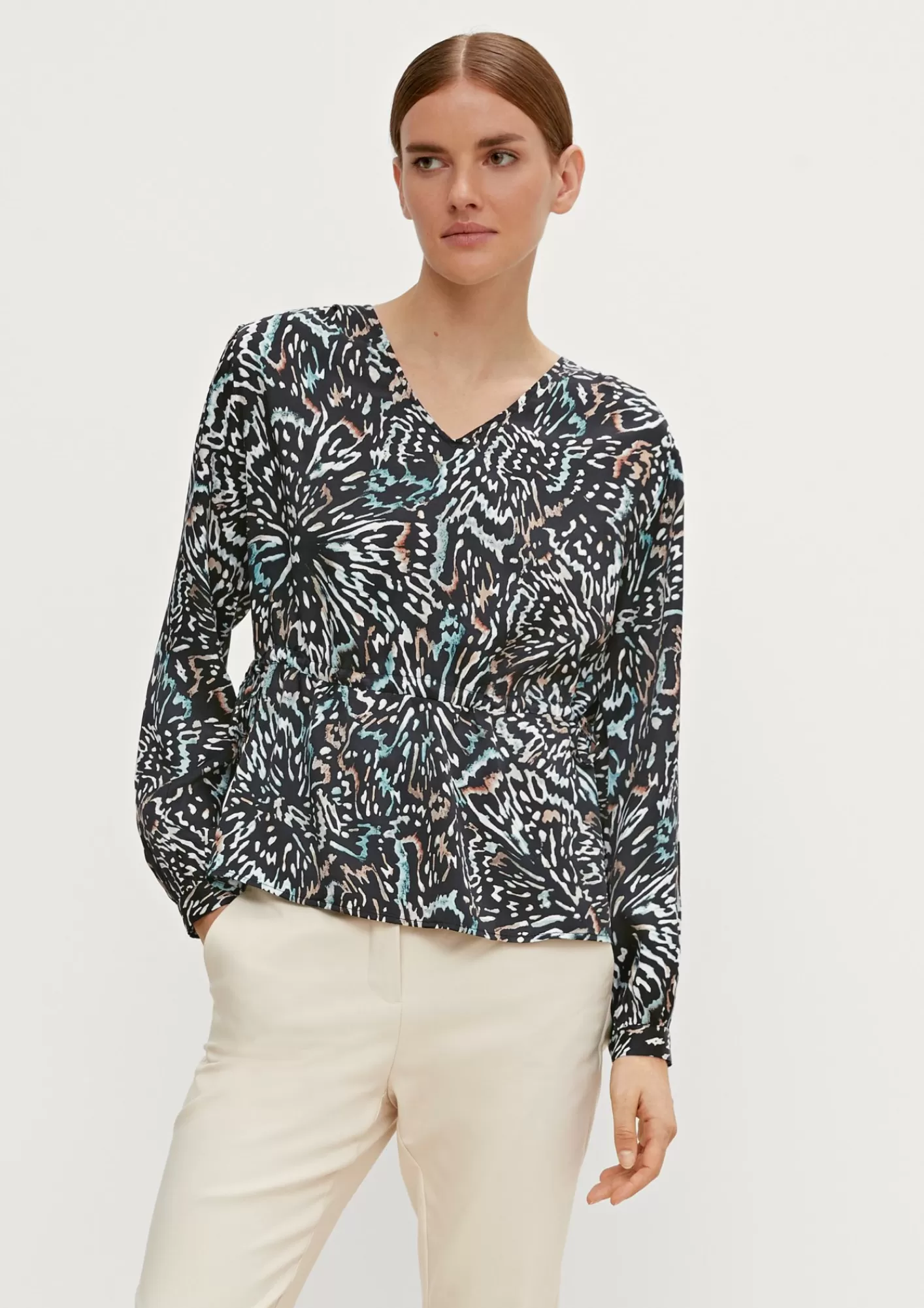 Best Sale Comma Satinbluse Mit Tunnelzug