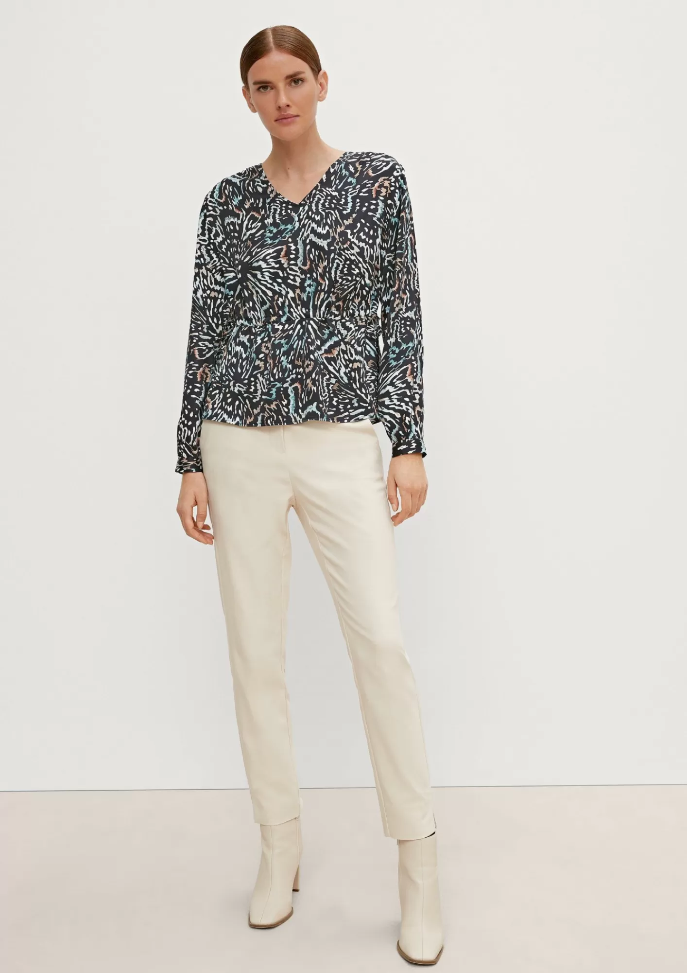 Best Sale Comma Satinbluse Mit Tunnelzug