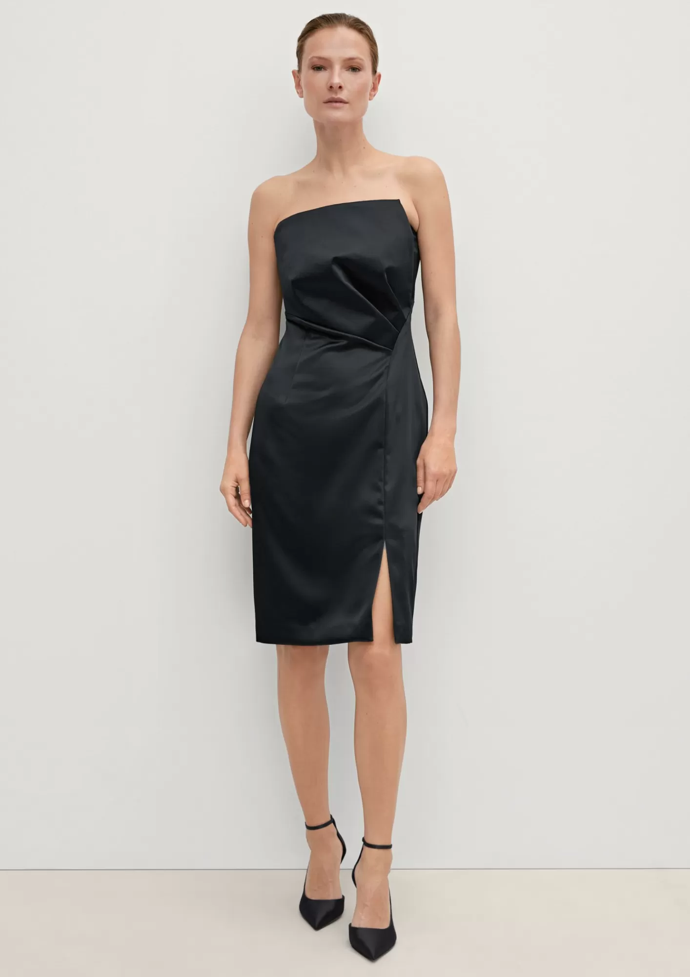 Fashion Comma Satinkleid Mit Raffung