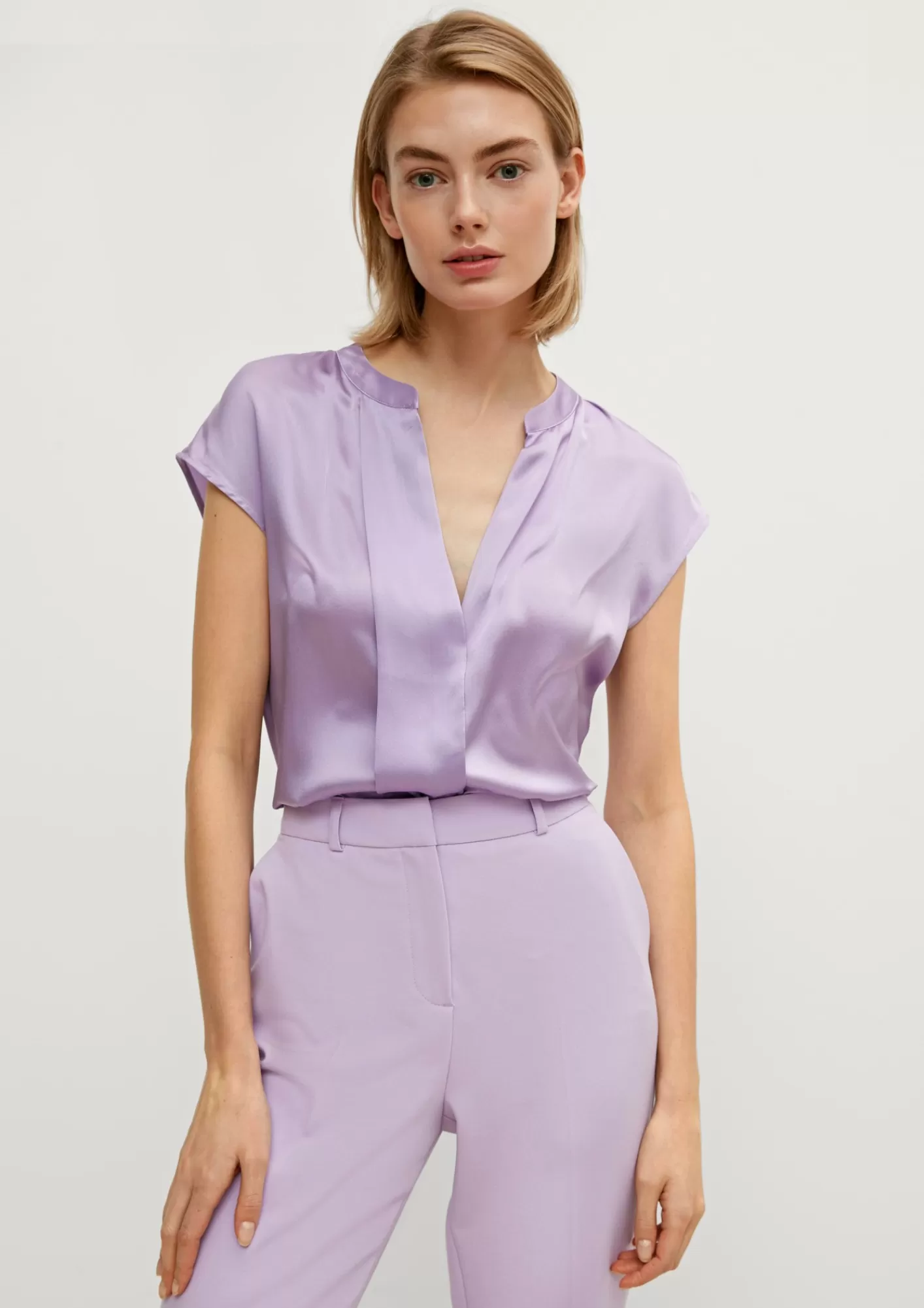 Clearance Comma Schimmernde Bluse Aus Seide
