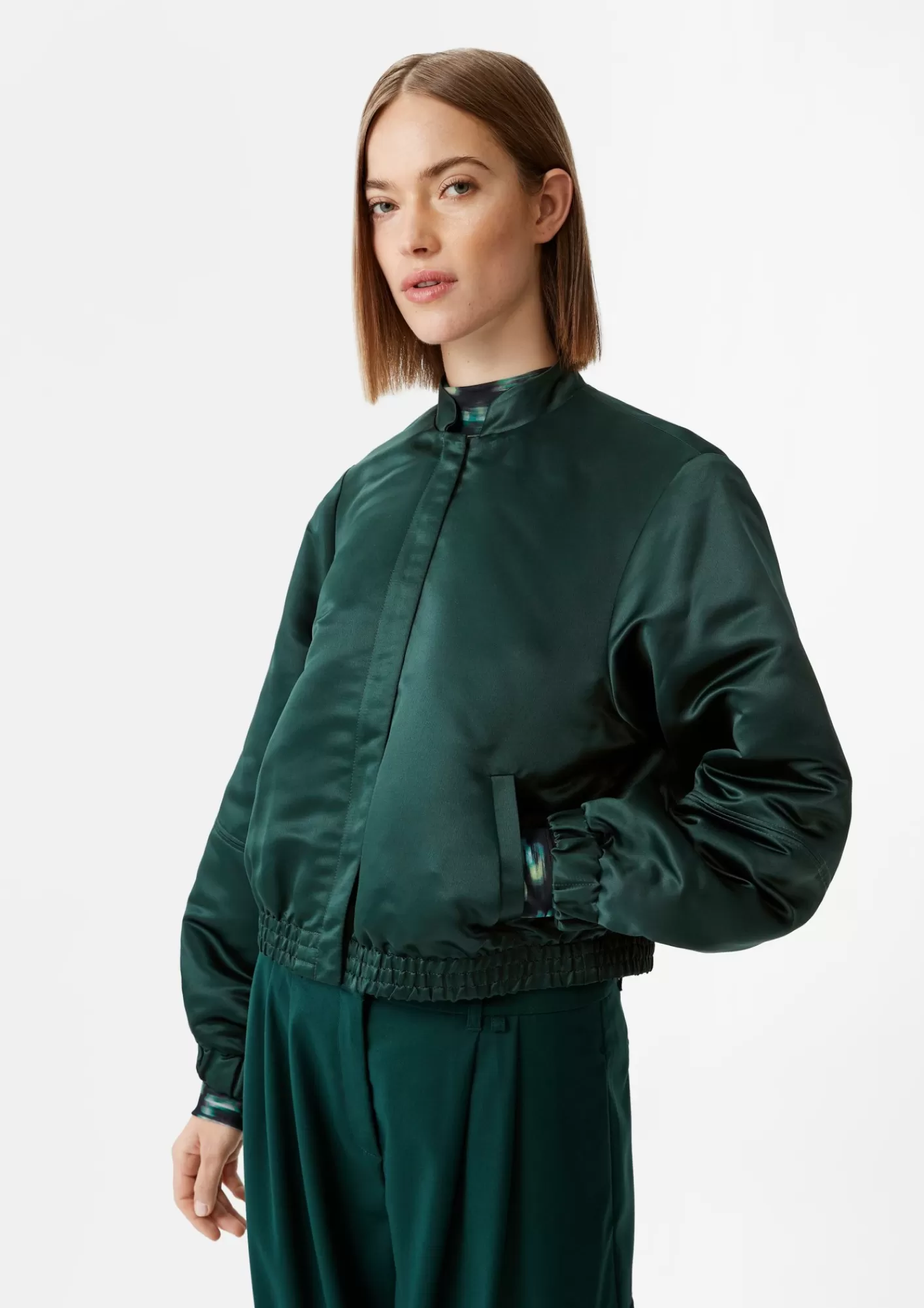 Fashion Comma Schimmernde Bomberjacke Aus Satin