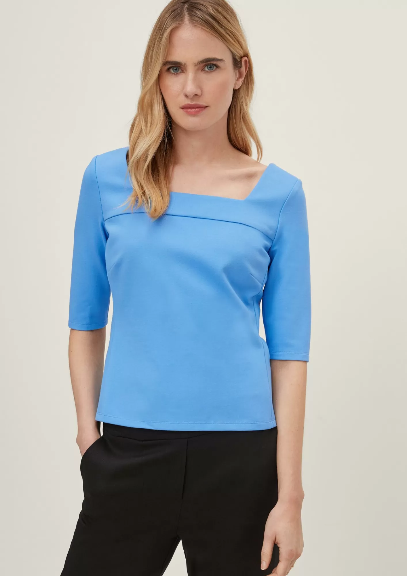 Outlet Comma Shirt Mit Karreeausschnitt