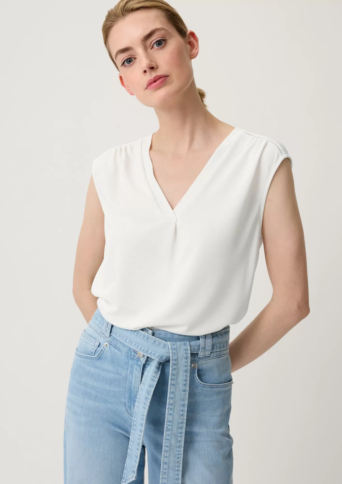 Outlet Comma Shirt Mit Schulter-Raffung