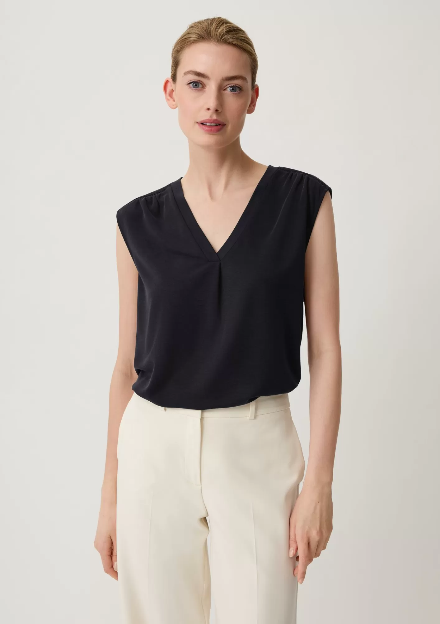 Clearance Comma Shirt Mit Schulter-Raffung