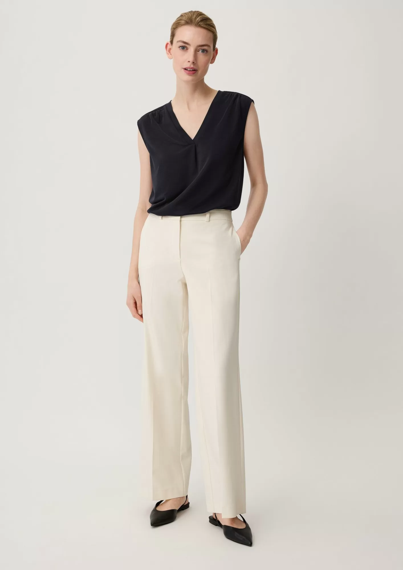 Clearance Comma Shirt Mit Schulter-Raffung
