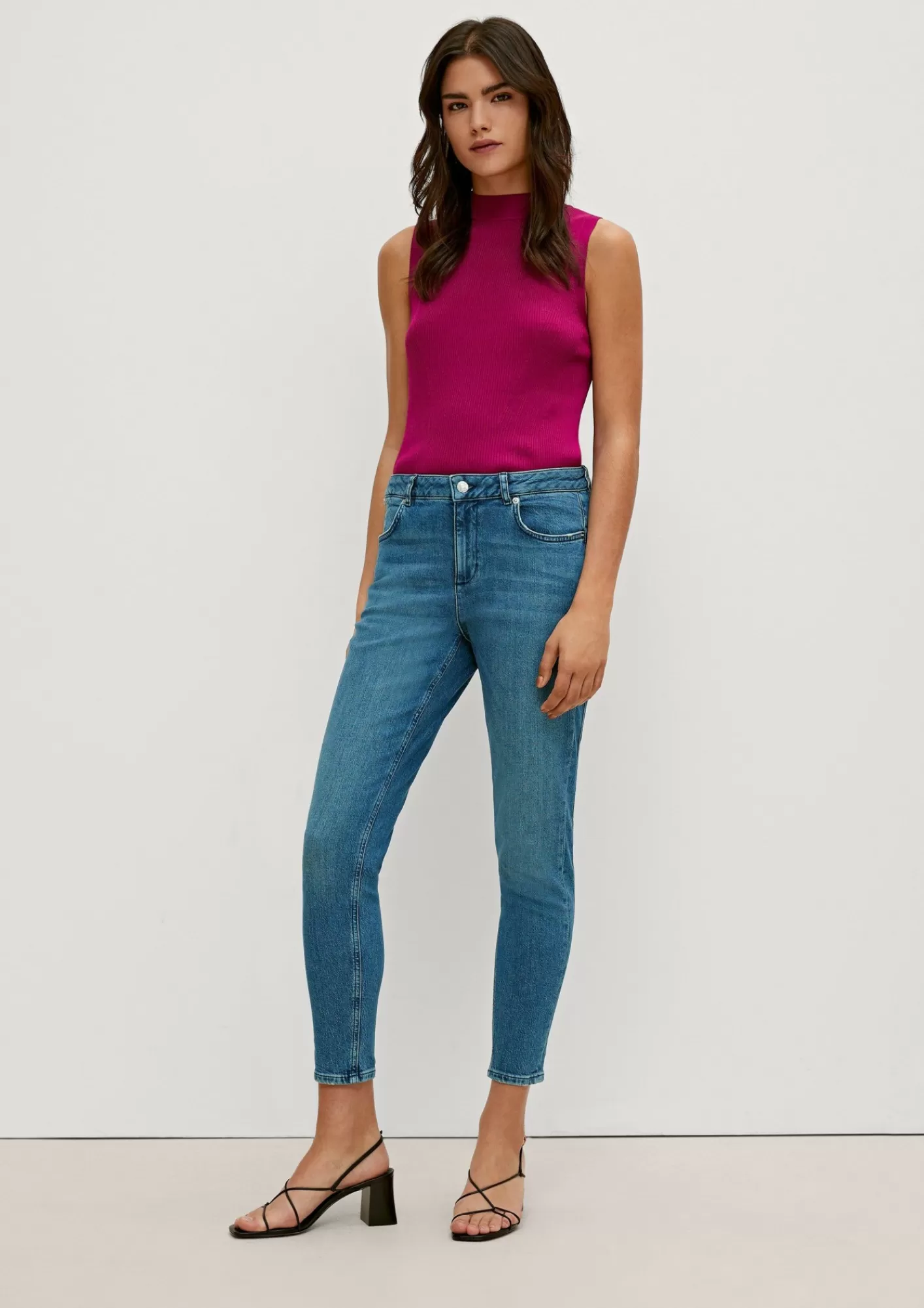 New Comma Skinny: Denim Mit Waschung
