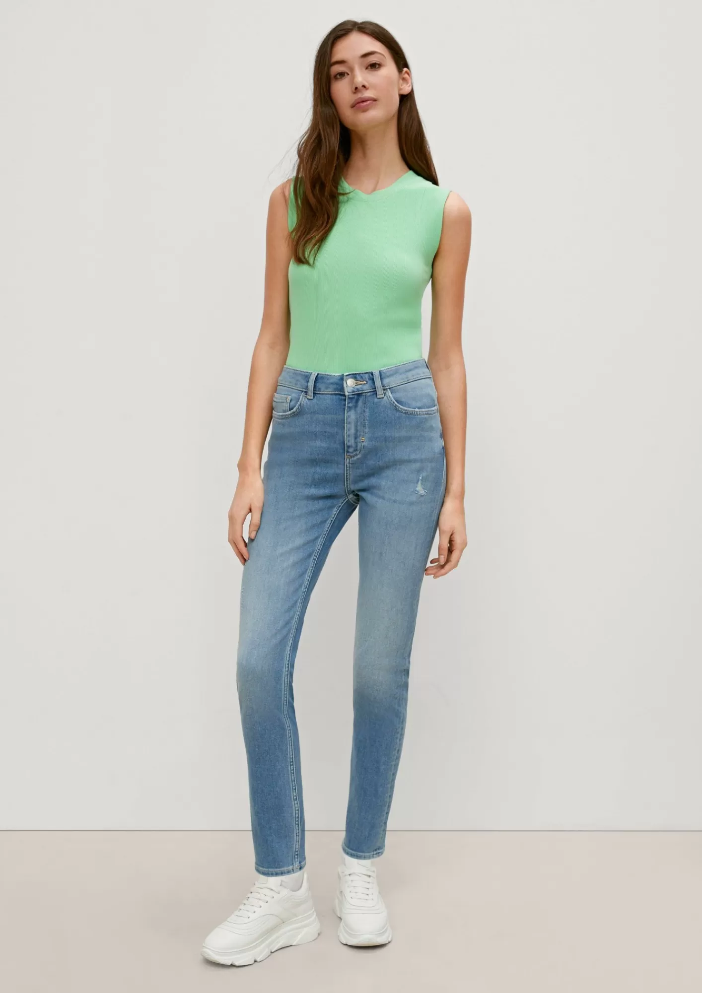 Fashion Comma Skinny: Jeans Mit Destroyes