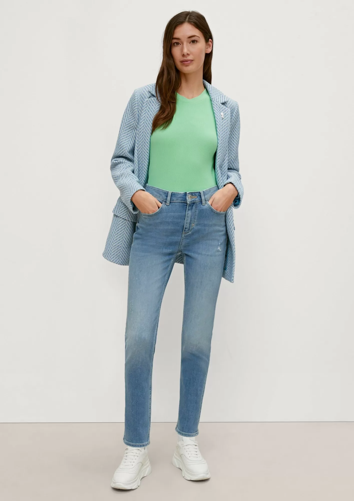 Fashion Comma Skinny: Jeans Mit Destroyes