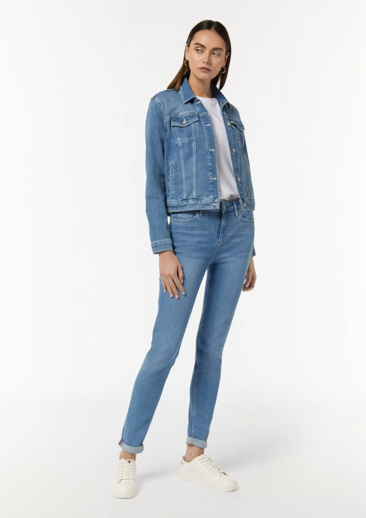 Fashion Comma Skinny: Jeans Mit Saum Zum Aufrollen