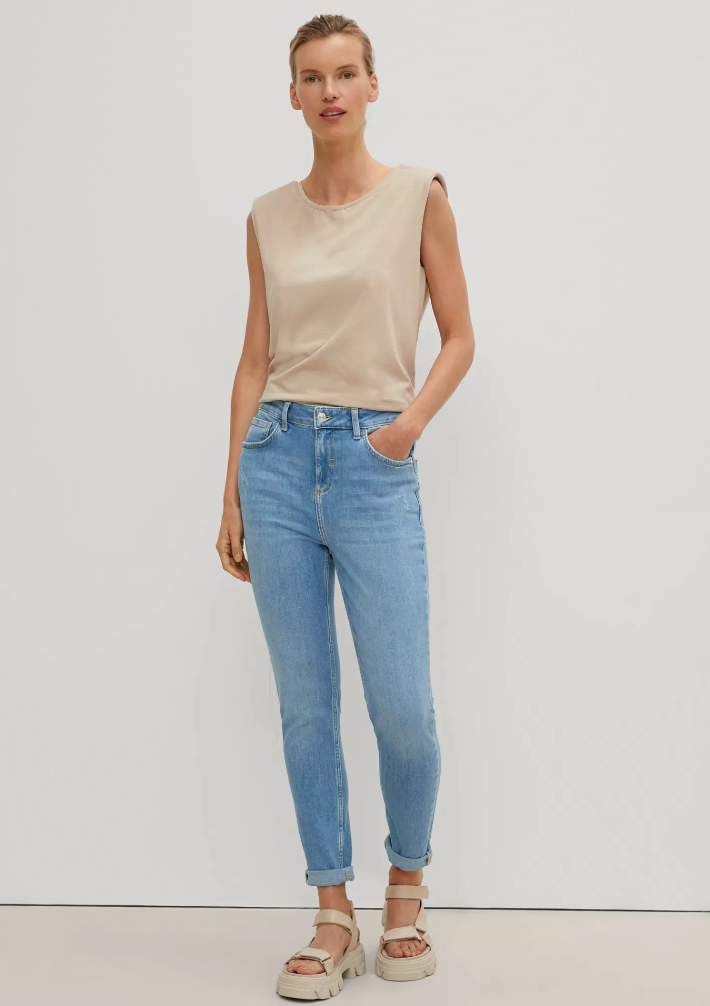 New Comma Skinny: Jeans Mit Waschung