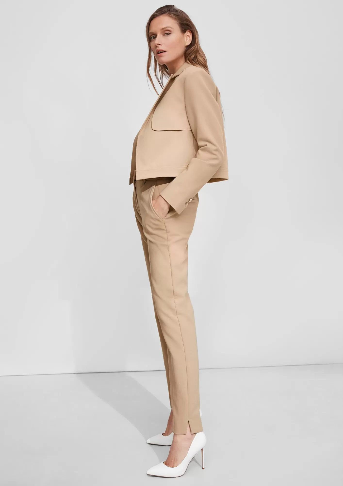 Outlet Comma Slim: 7/8-Hose Mit Herringbone-Muster