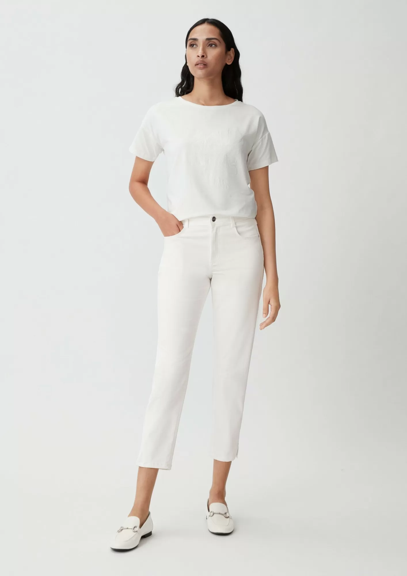 Outlet Comma Slim: Hose Aus Baumwollmix