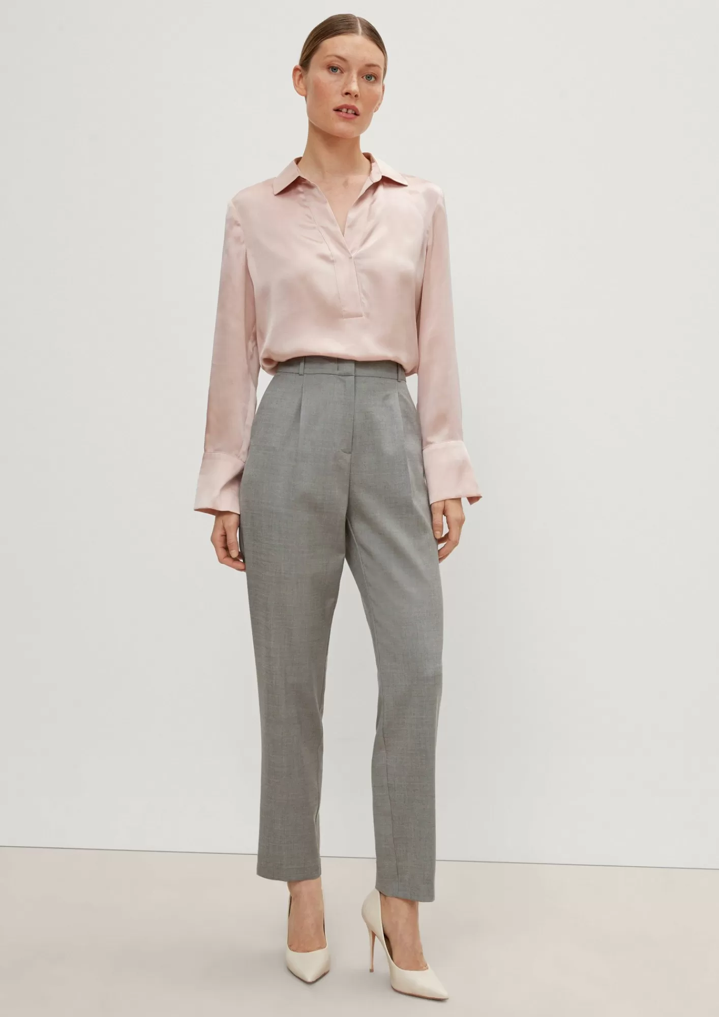 Hot Comma Slim: Hose Aus Schurwollmix
