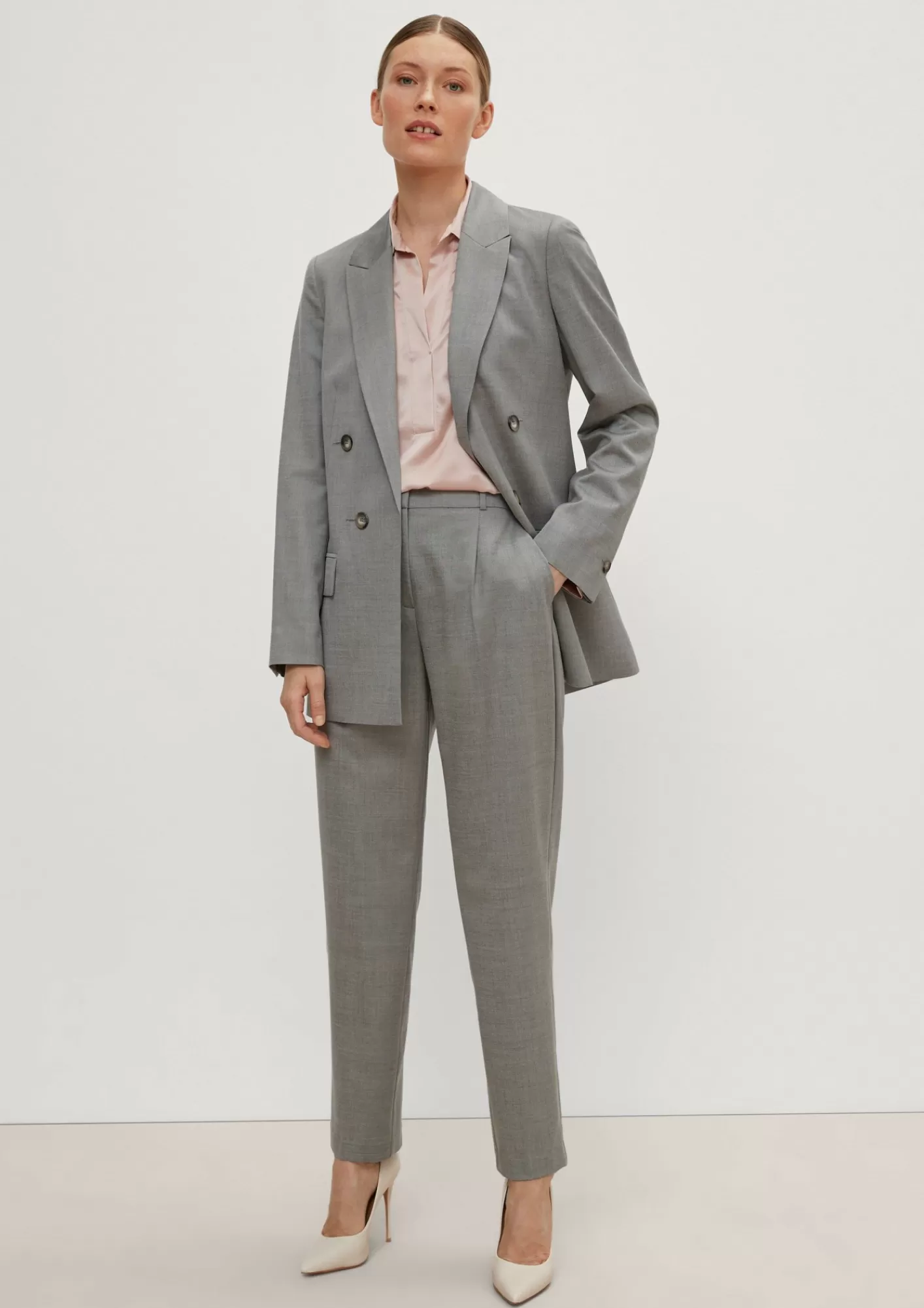 Hot Comma Slim: Hose Aus Schurwollmix