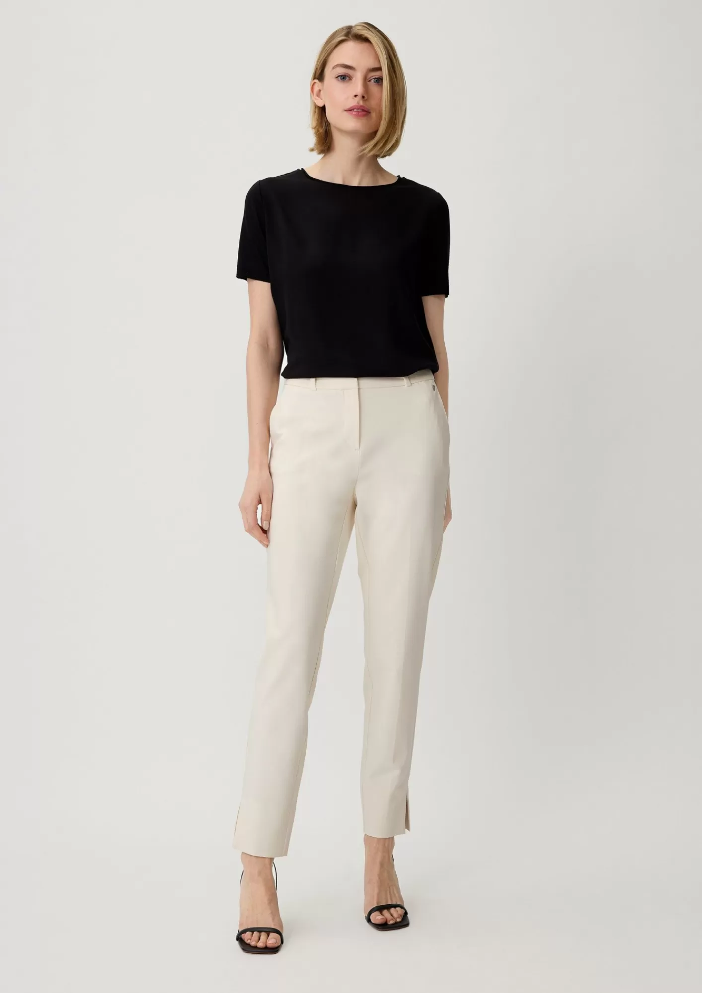 Fashion Comma Slim: Hose Aus Twill
