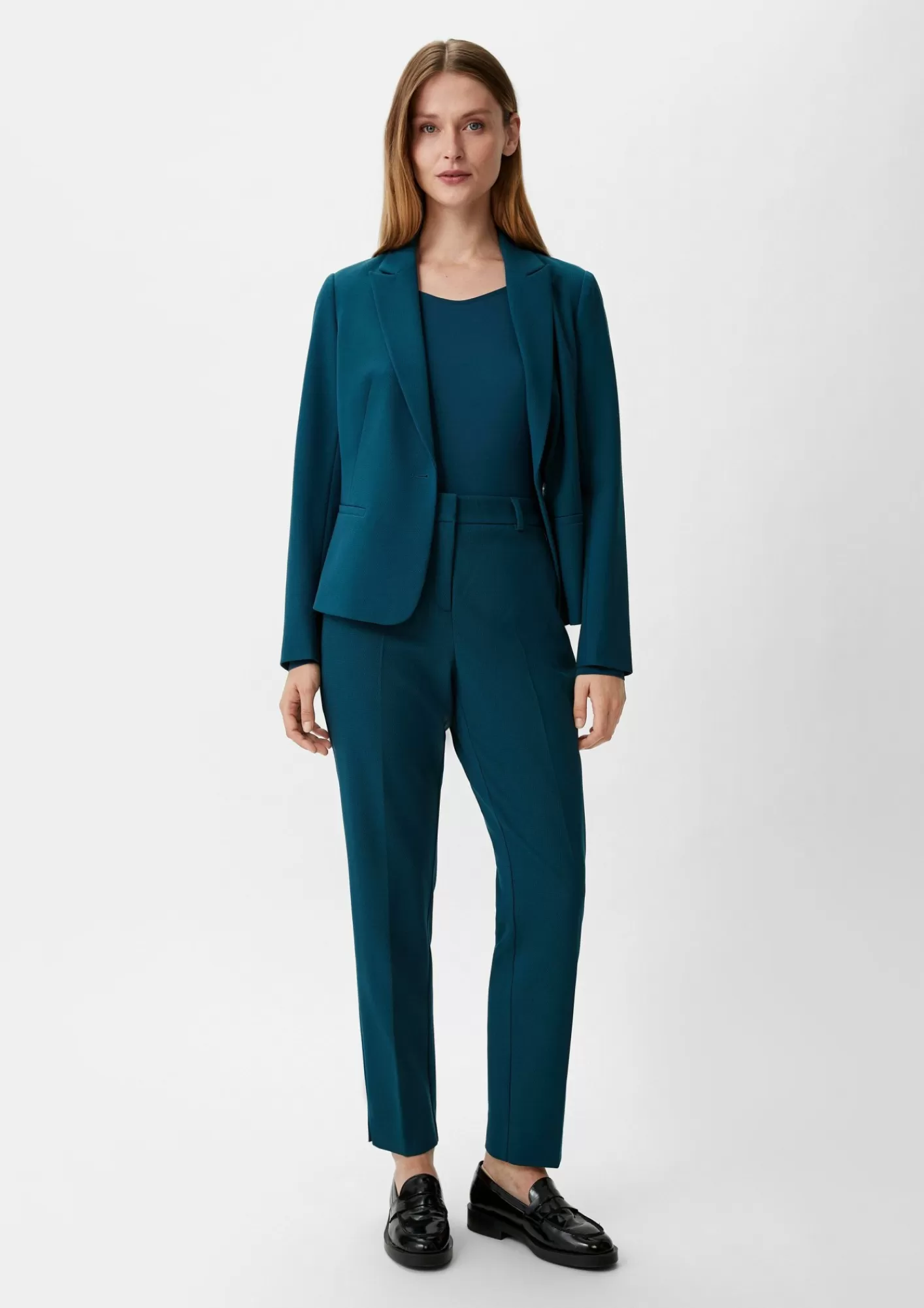 Fashion Comma Slim: Hose Mit Dobby-Struktur