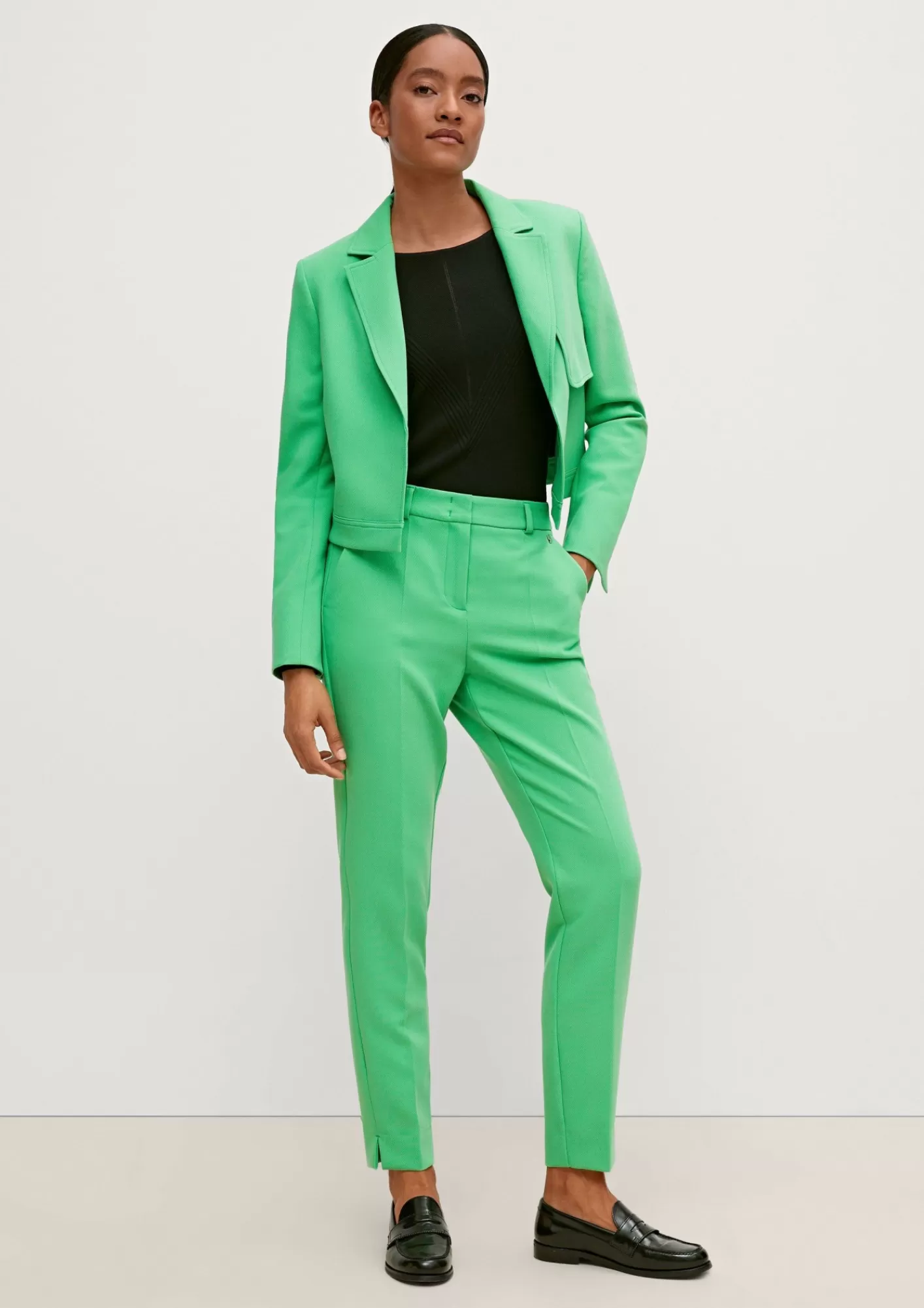 Outlet Comma Slim: Hose Mit Herringbone-Muster