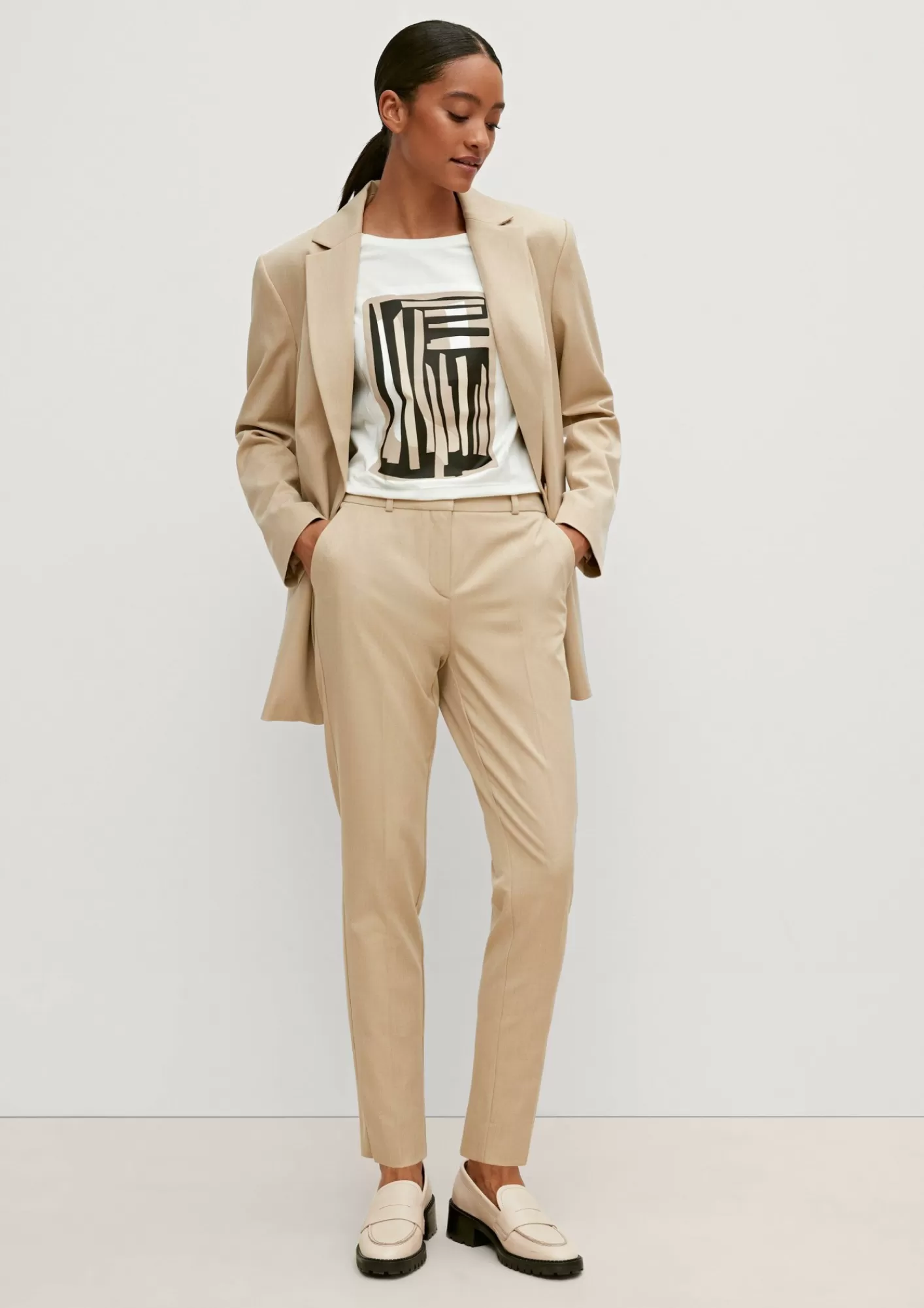 Outlet Comma Slim: Hose Mit Webstruktur