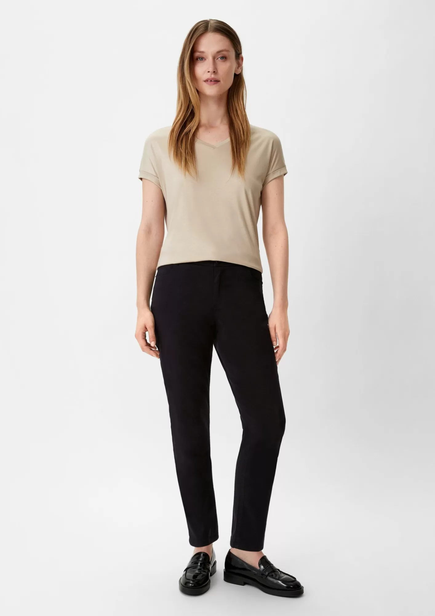 Cheap Comma Slim: Satin-Hose Aus Lyocellmix
