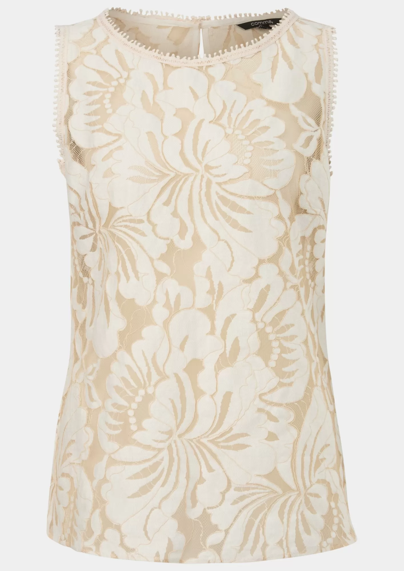 Best Sale Comma Spitzentop Aus Baumwollmix