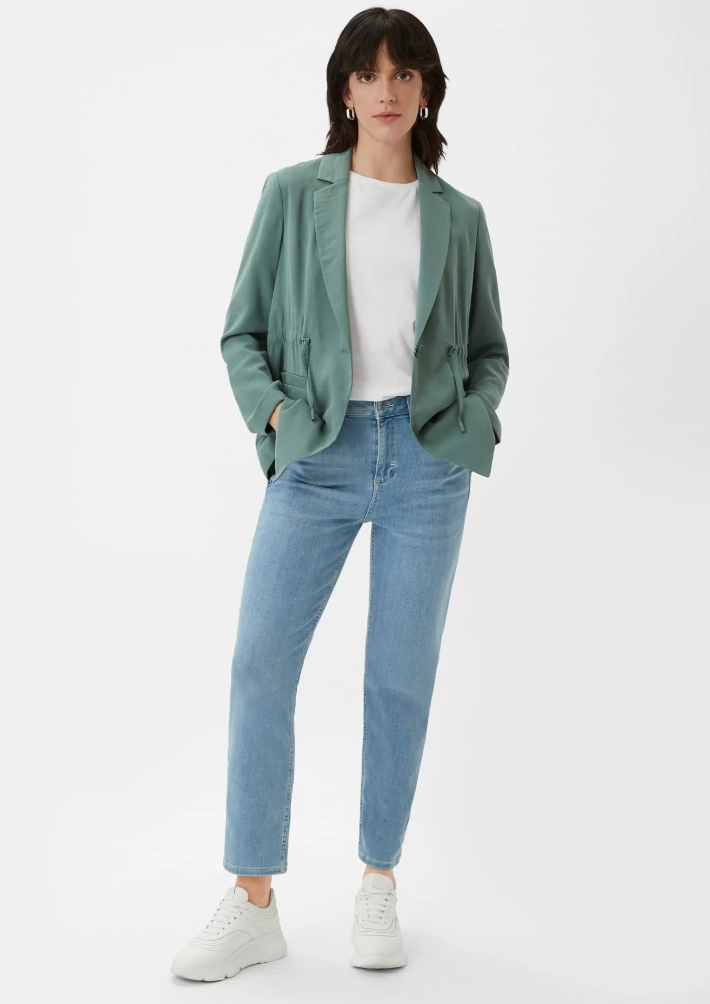 Flash Sale Comma Straight Leg-Jeans Mit Hohem Bund