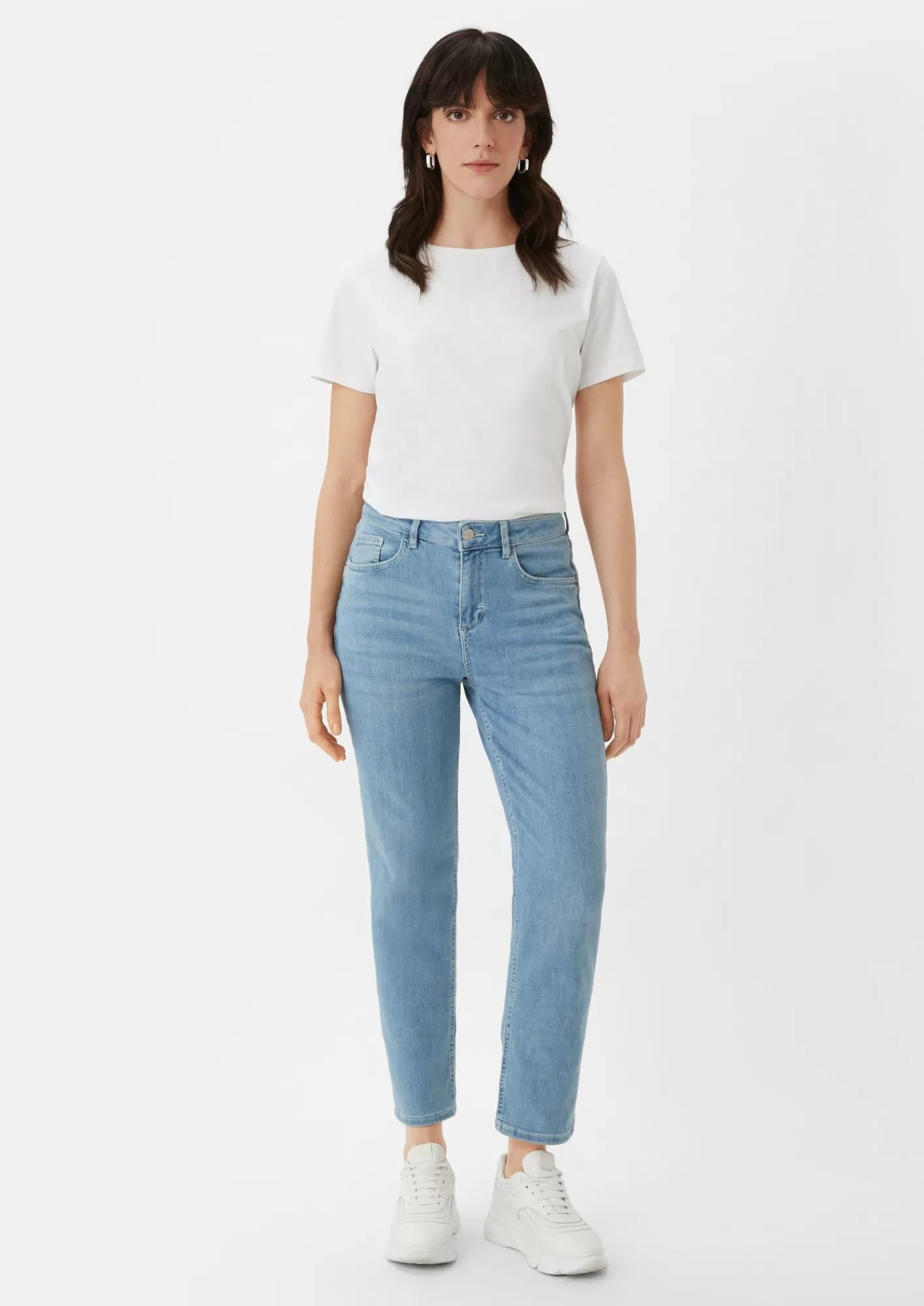 Flash Sale Comma Straight Leg-Jeans Mit Hohem Bund