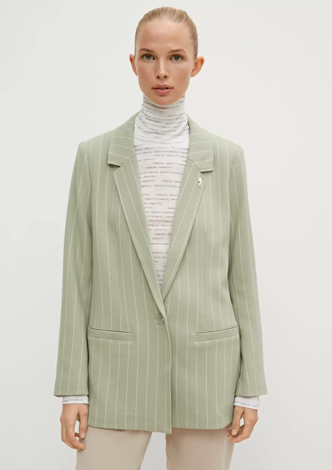Clearance Comma Streifenblazer Mit Stretchanteil
