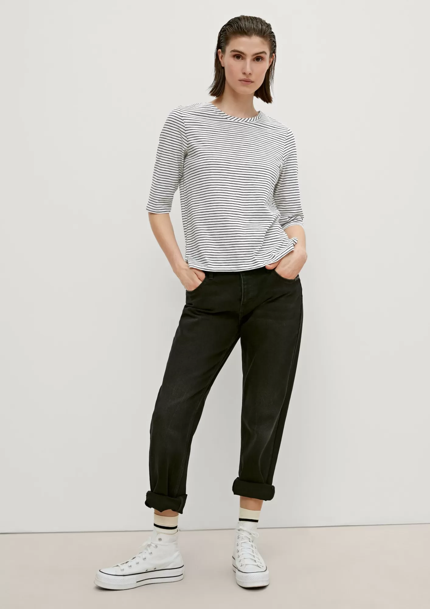 Store Comma Streifenshirt Aus Baumwolle