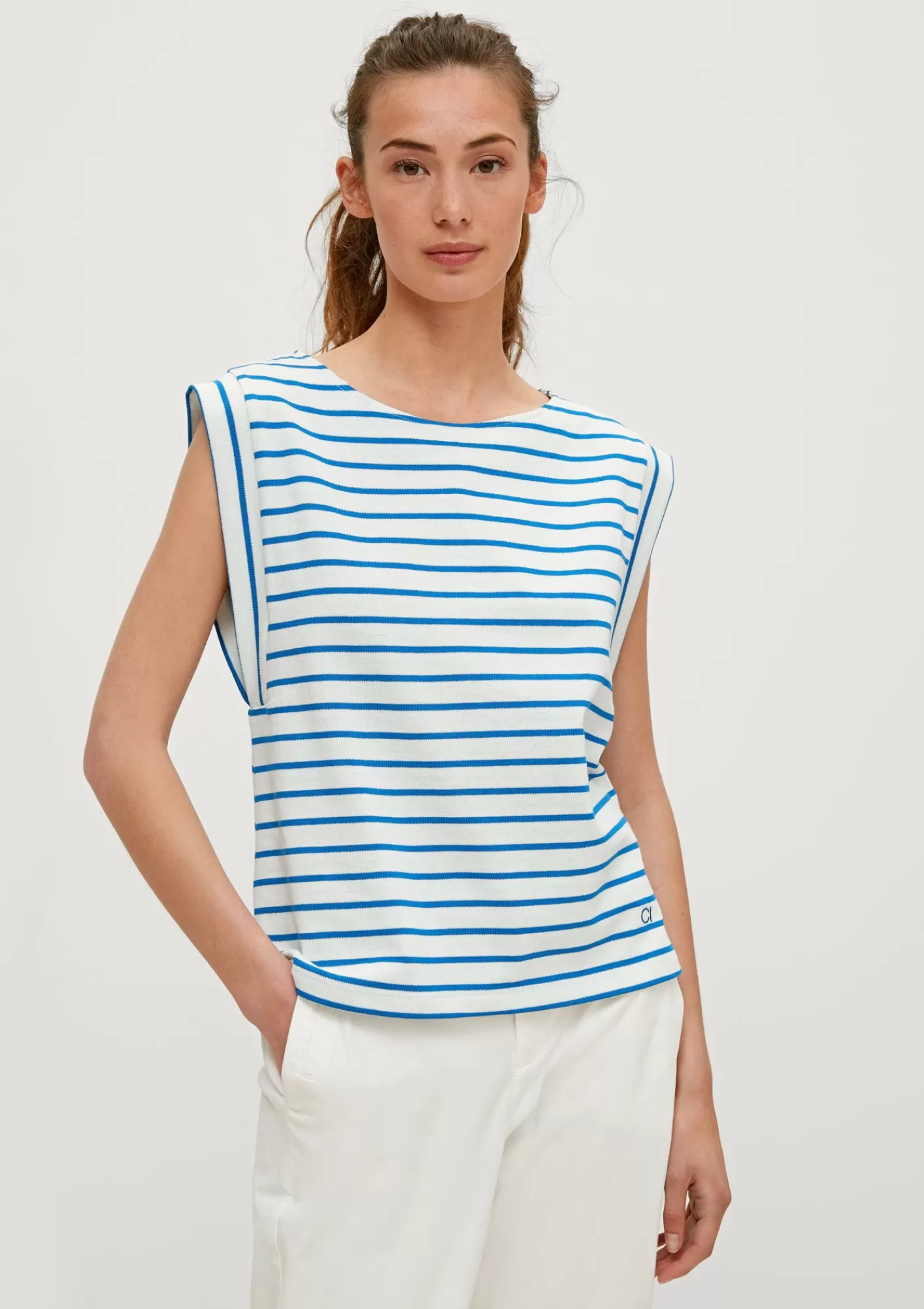 Clearance Comma Streifenshirt Aus Jersey