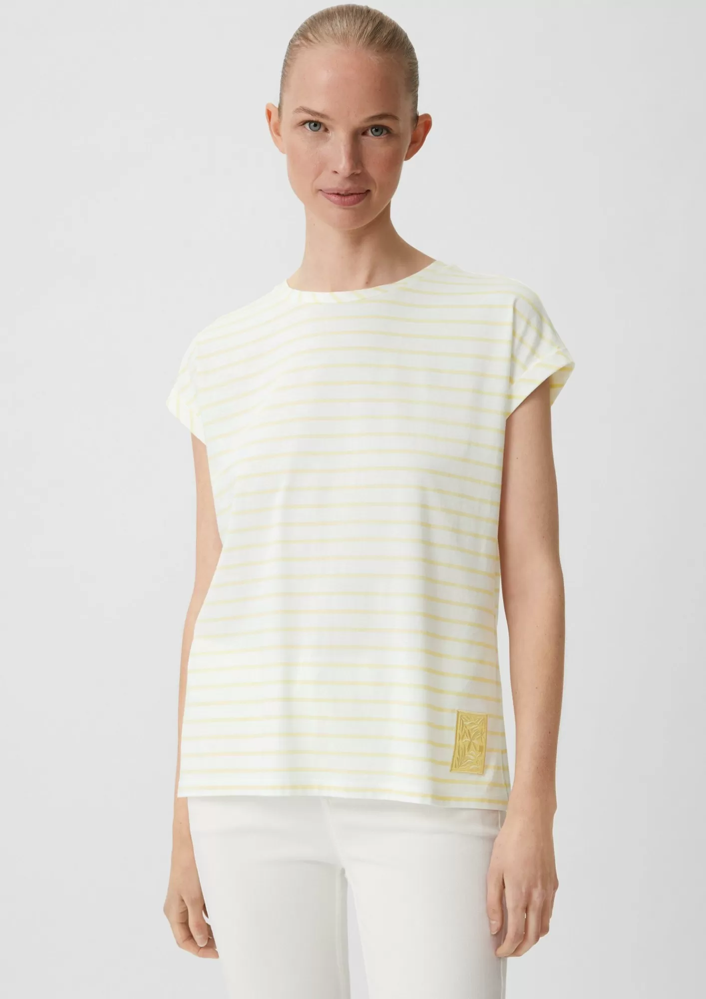 Outlet Comma Streifenshirt Aus Modalmix