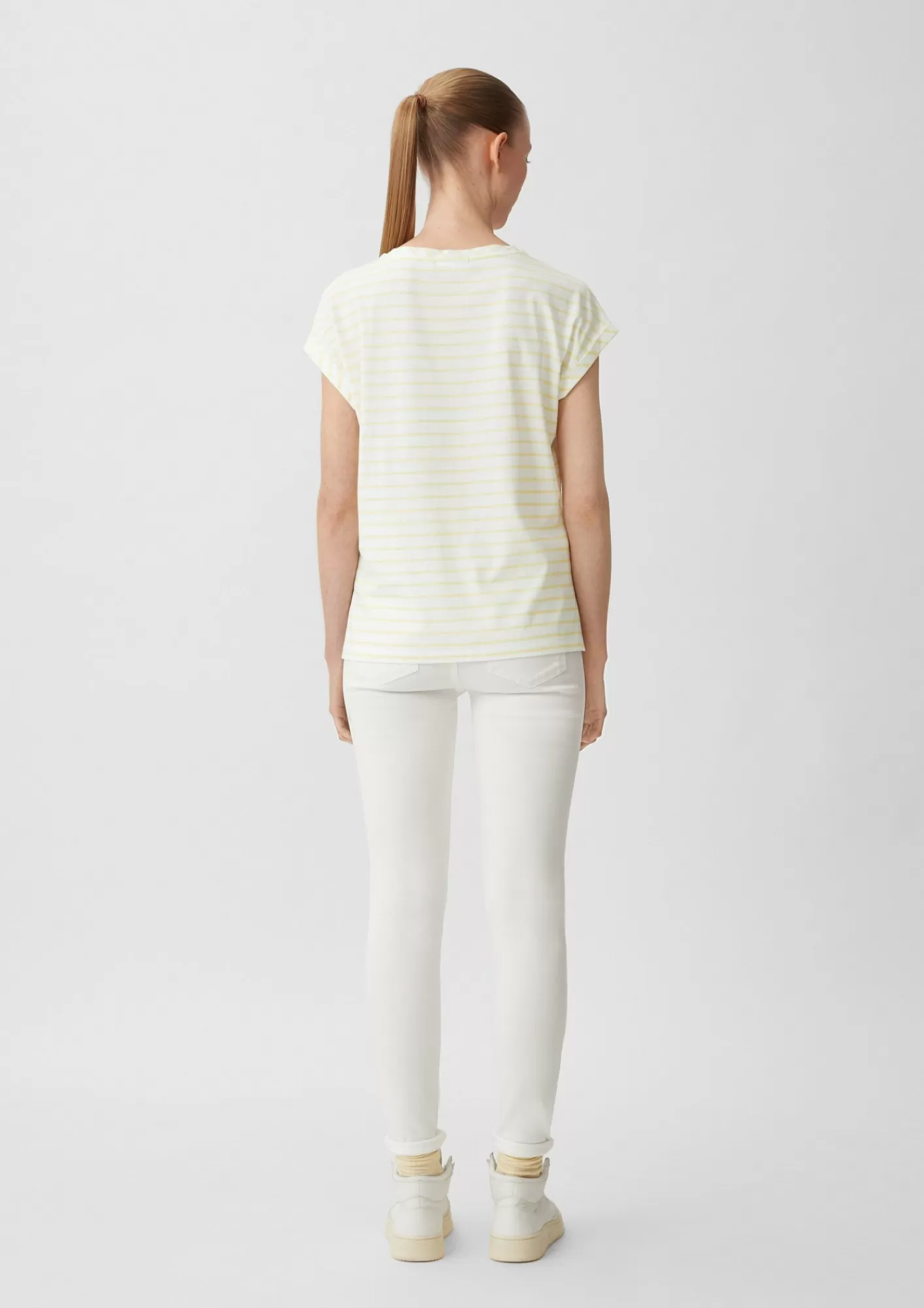 Outlet Comma Streifenshirt Aus Modalmix