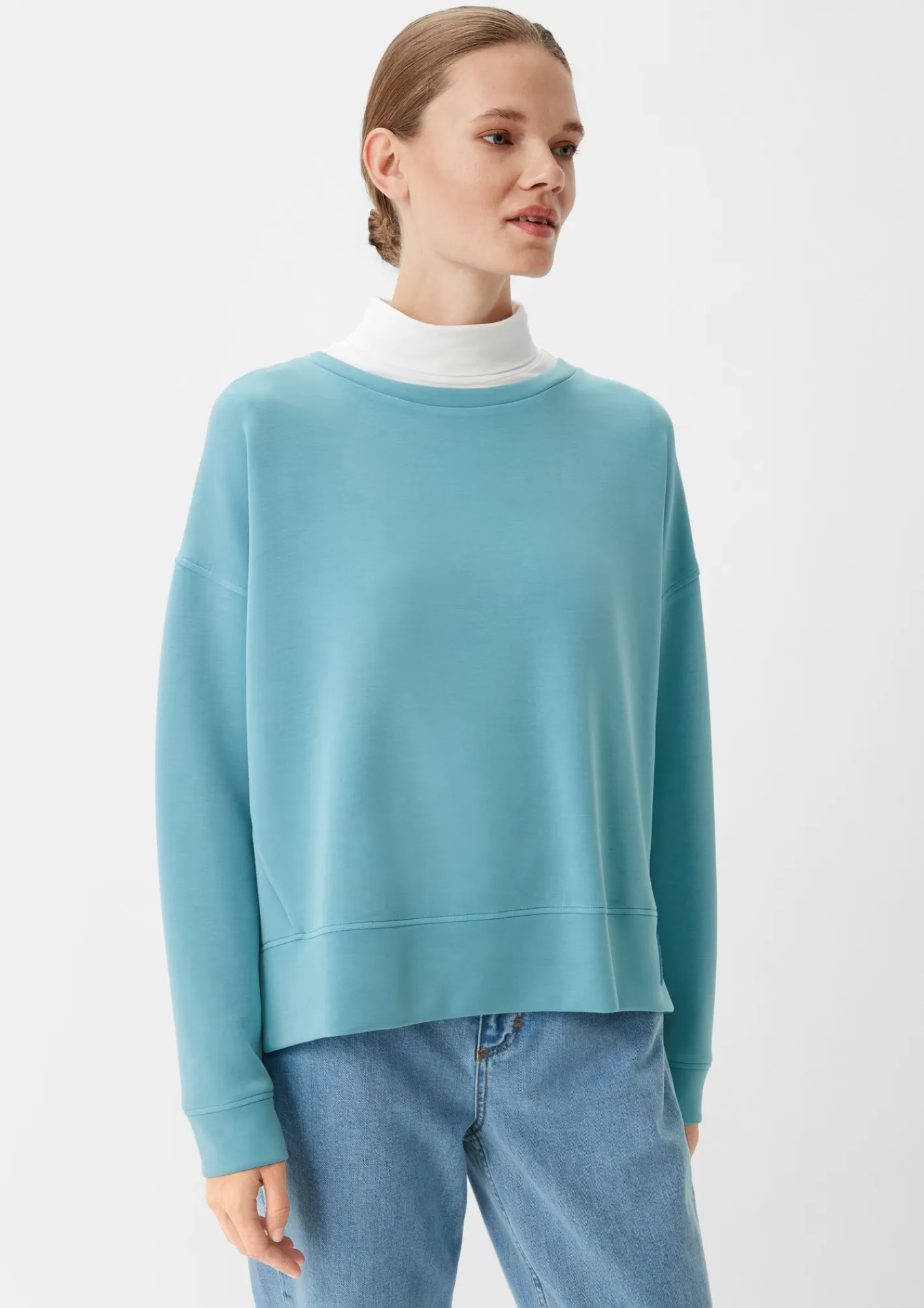 Fashion Comma Strickjersey Mit Label-Patch