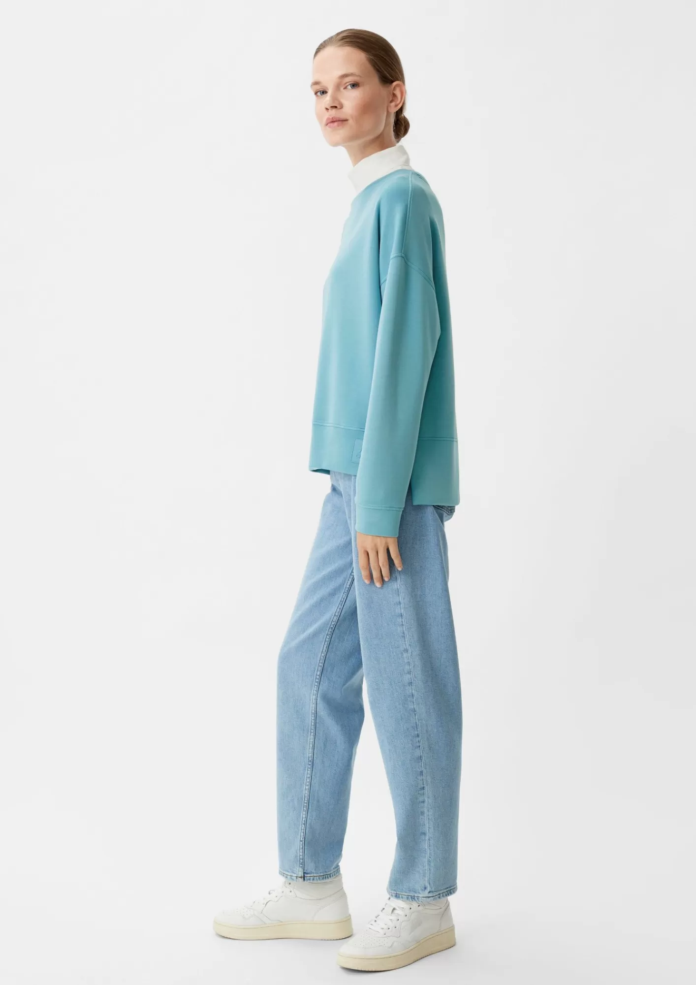 Fashion Comma Strickjersey Mit Label-Patch