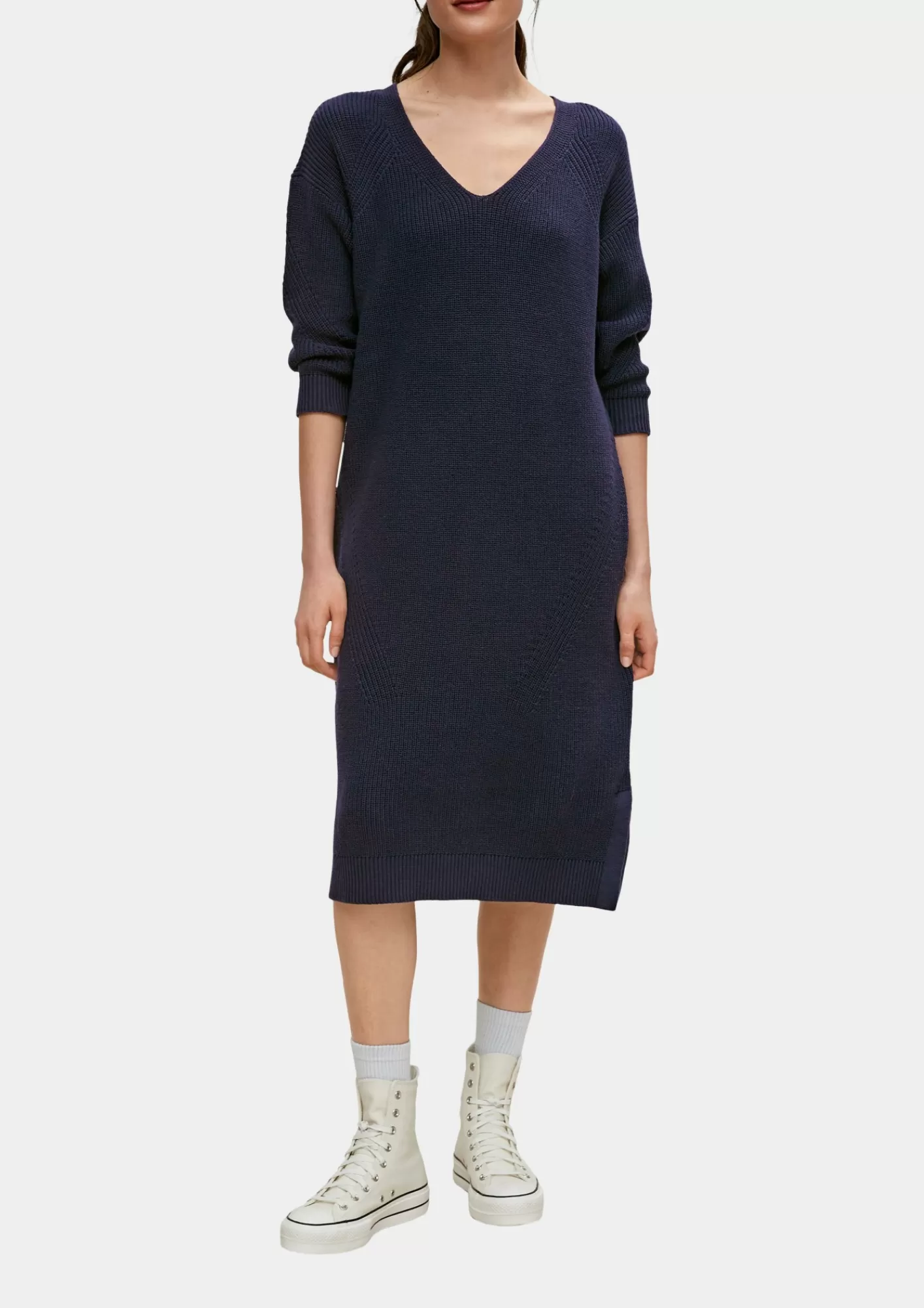 Cheap Comma Strickkleid Mit 3/4-Armeln