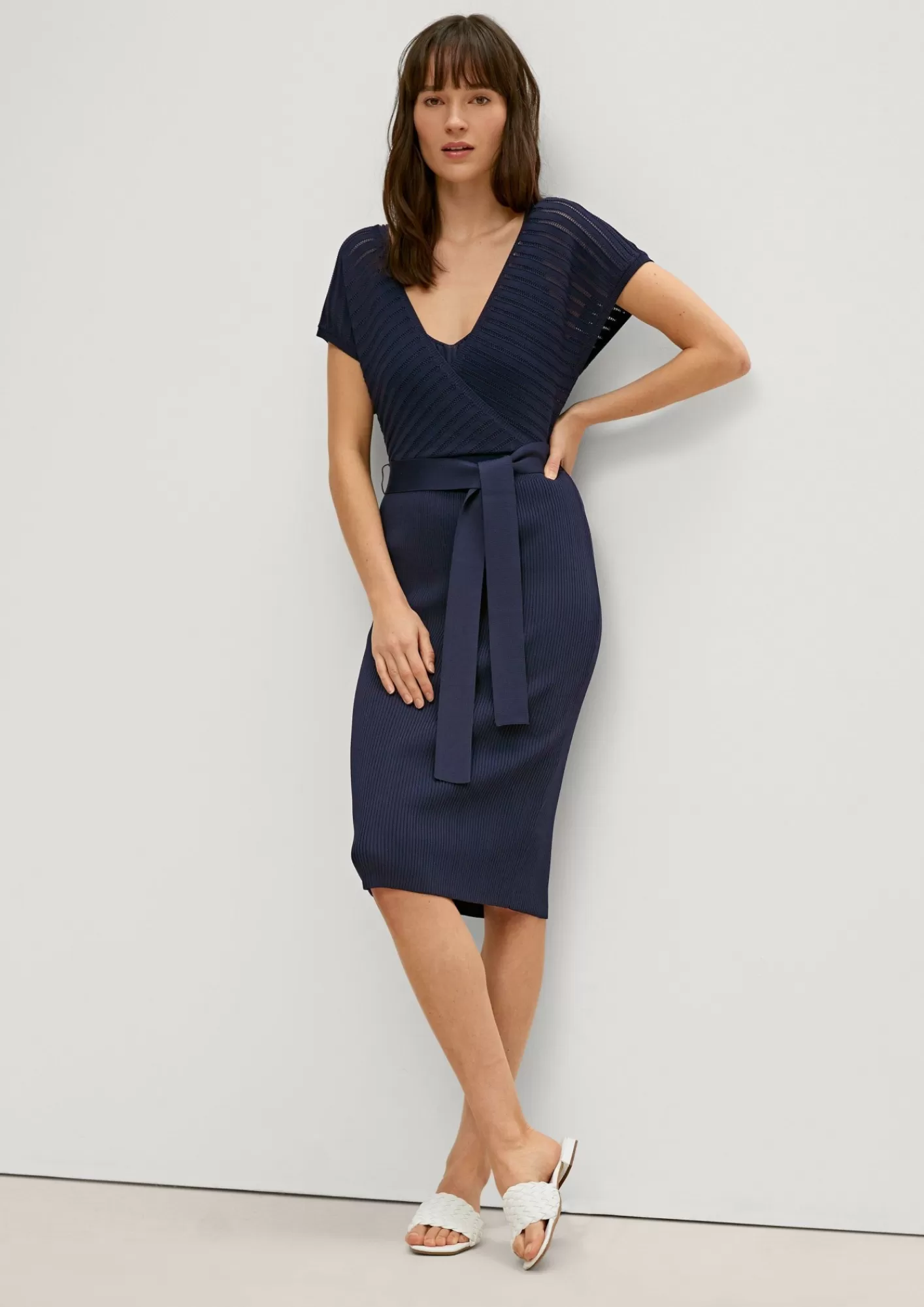 Sale Comma Strickkleid Mit Ajourmuster