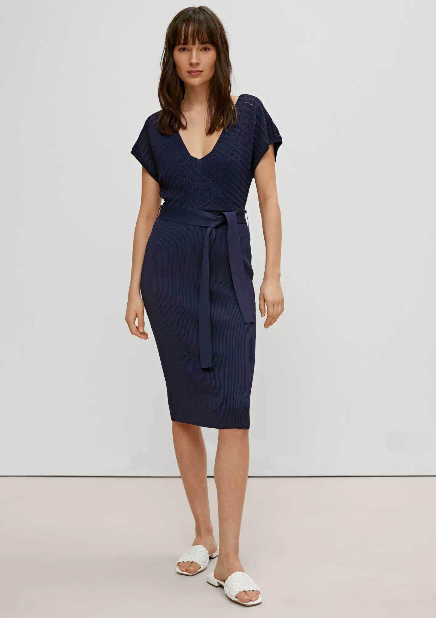 Sale Comma Strickkleid Mit Ajourmuster