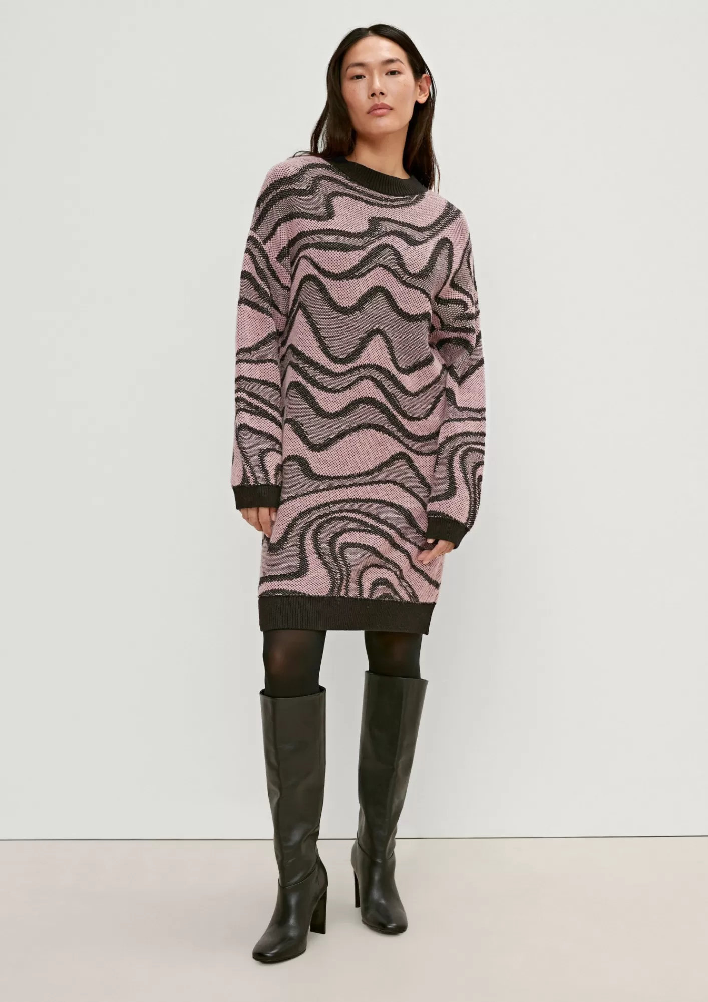 Best Comma Strickkleid Mit Allovermuster