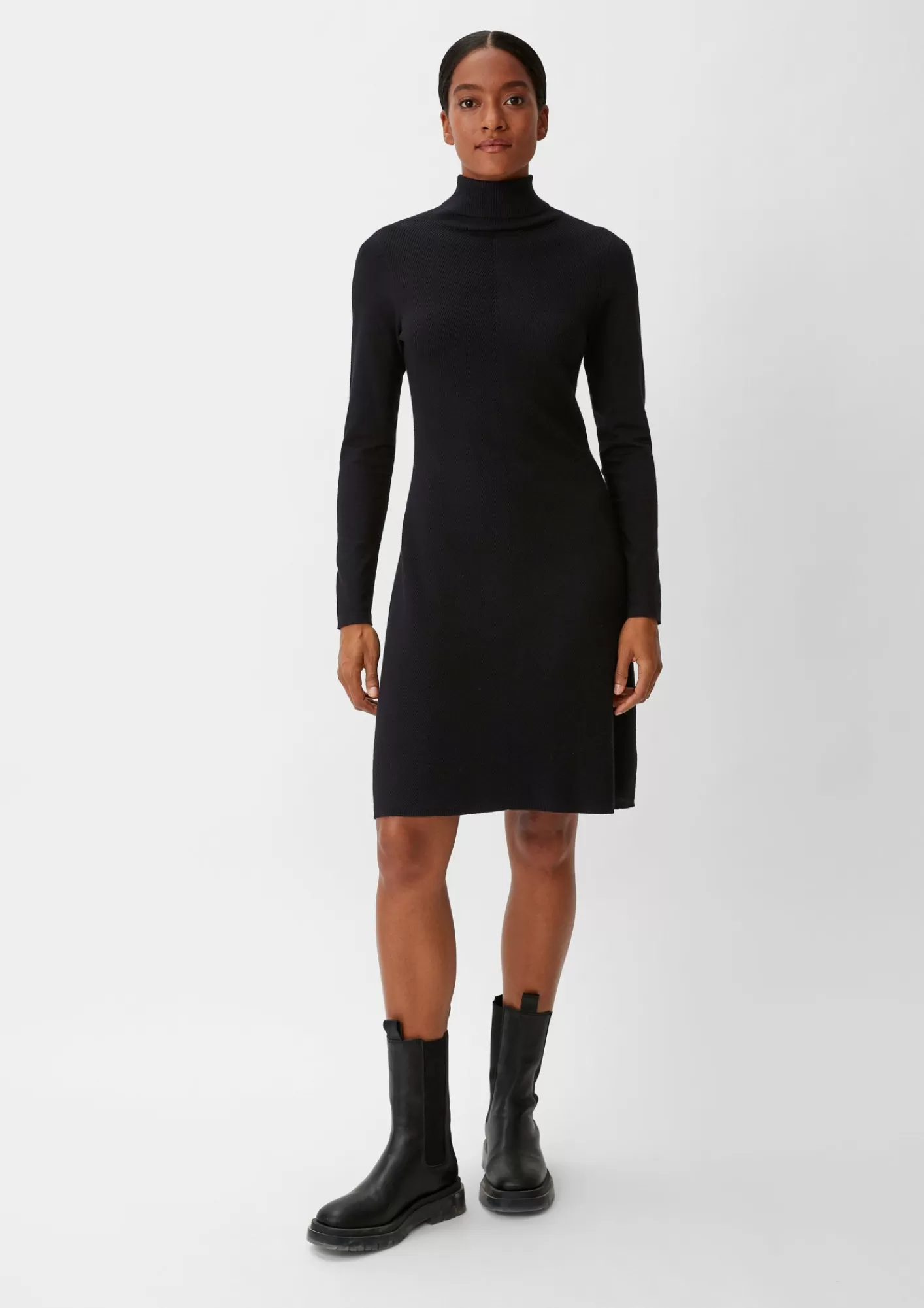 Online Comma Strickkleid Mit Rollkragen