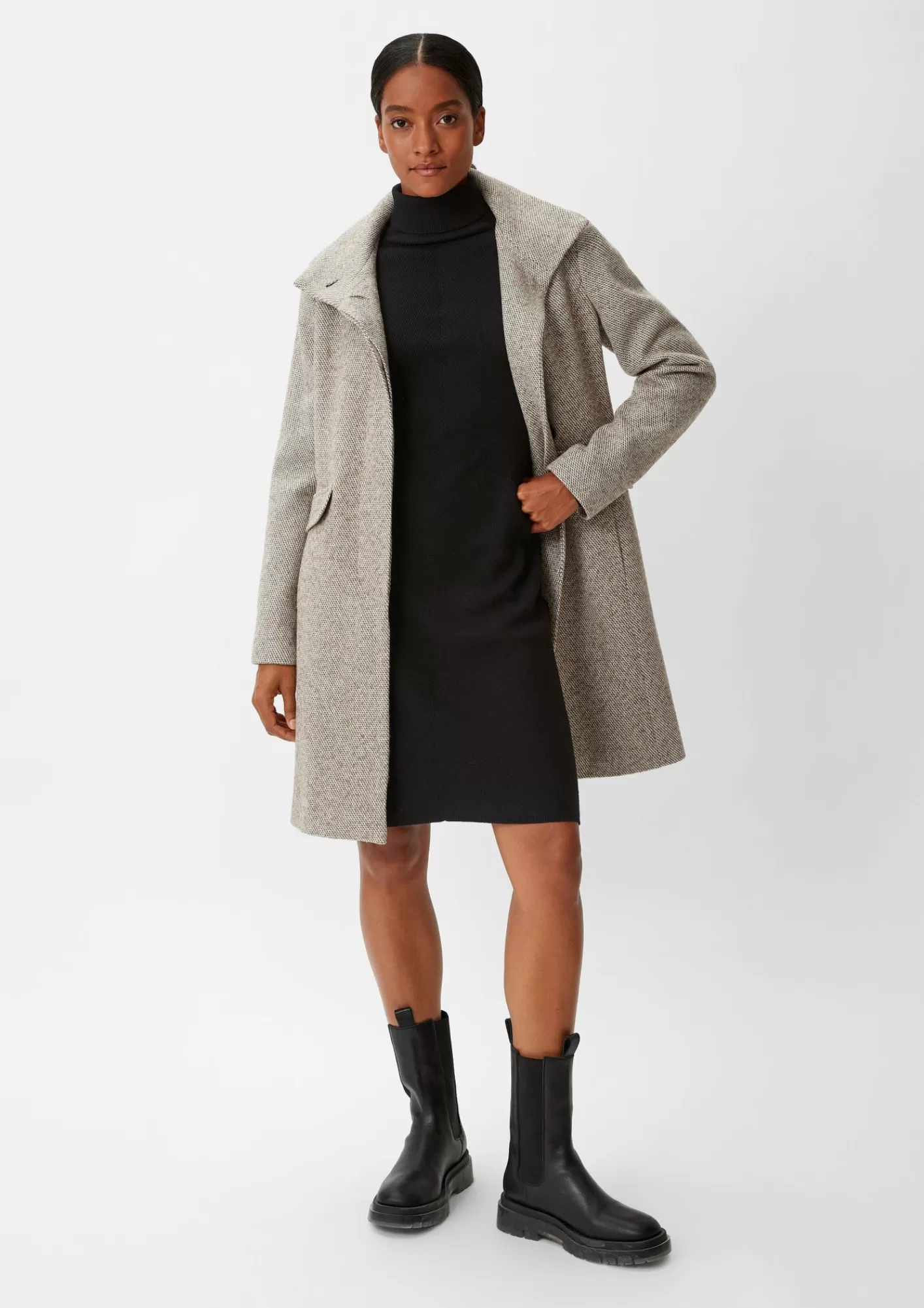 Online Comma Strickkleid Mit Rollkragen