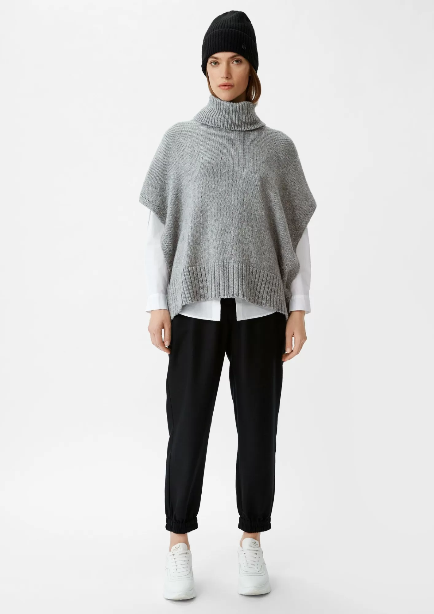 Cheap Comma Strickponcho Mit Rollkragen