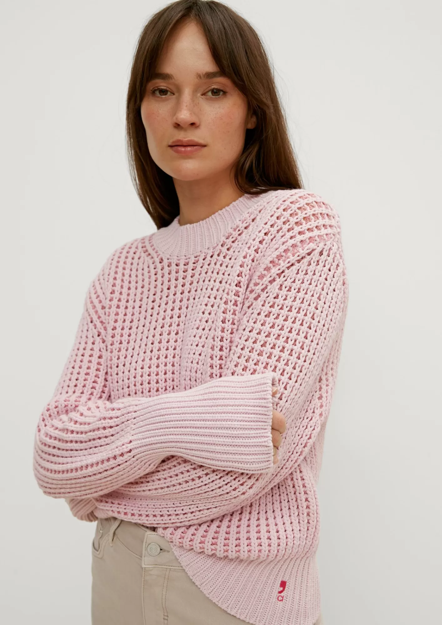 Store Comma Strickpullover In Bicolor-Optik