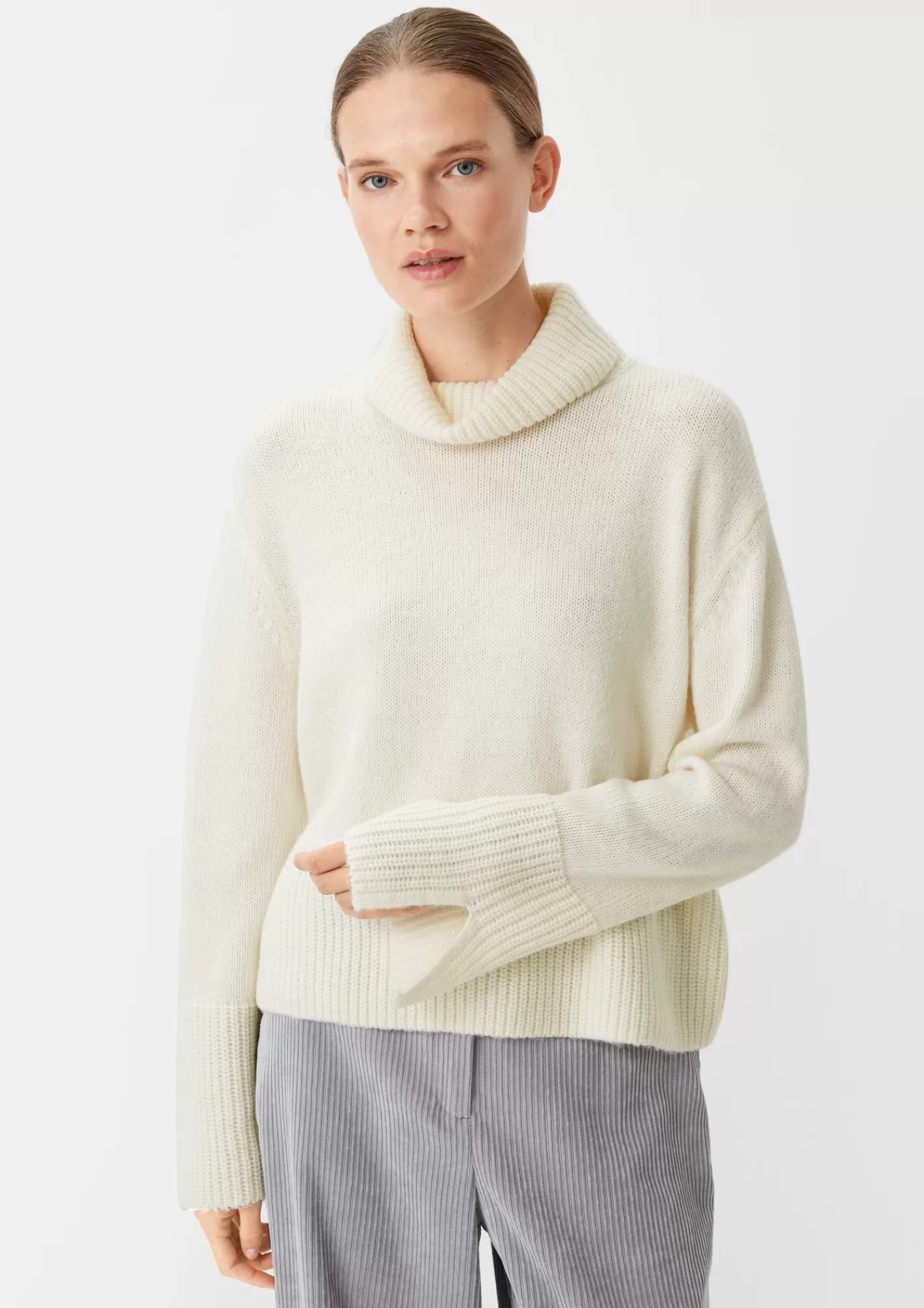 Best Comma Strickpullover Mit Breiter Rippblende